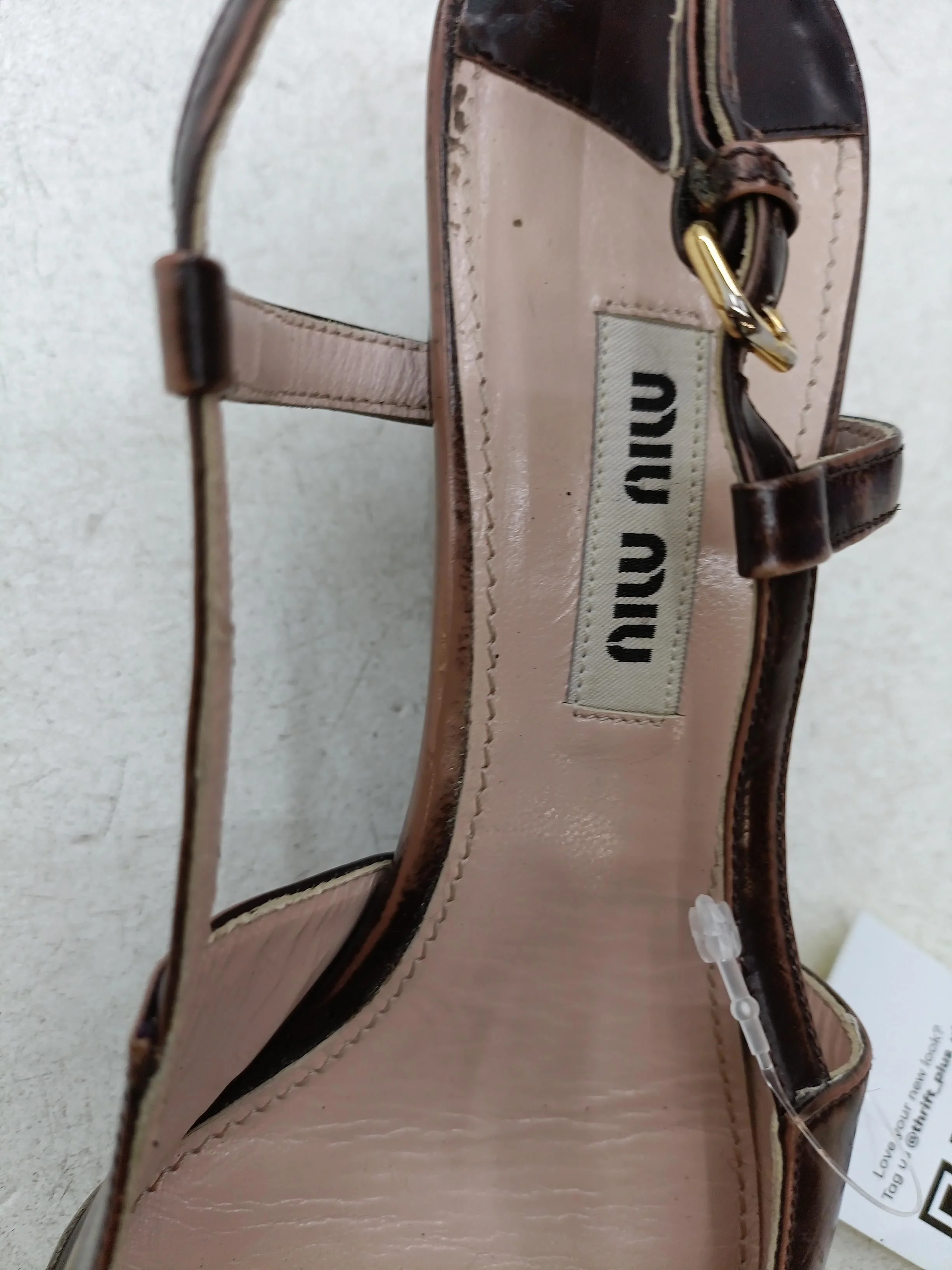 Miu Miu Women's Heels UK 2.5 Brown 100% Leather Court - Image 6