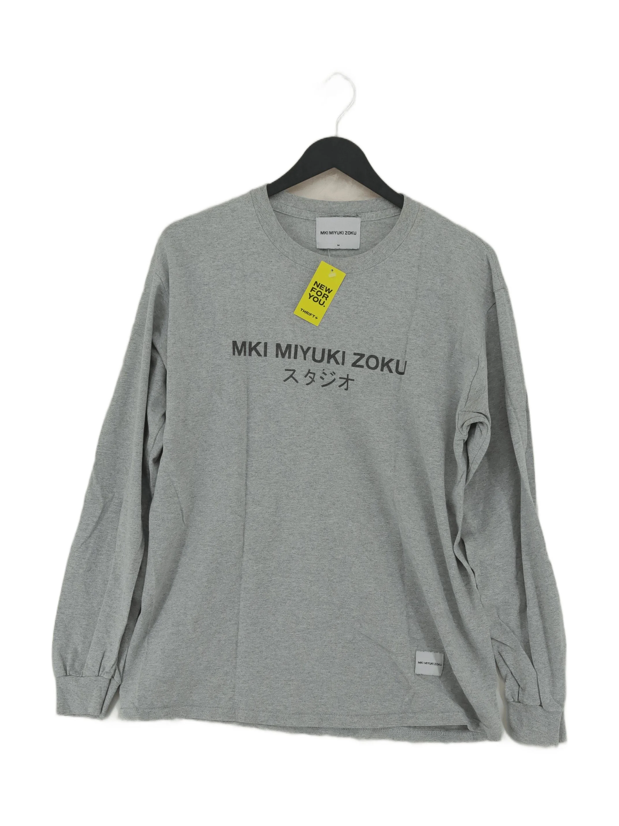 MKI MIYUKI ZOKU Men's T-Shirt M Grey Graphic 100% Cotton Basic