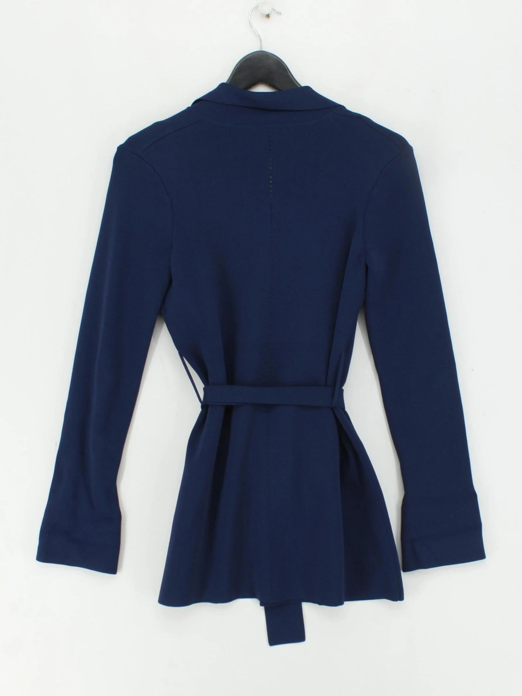 Mm. Lafleur Women's Blazer S Blue Viscose with Nylon, Spandex Overcoat - Image 2