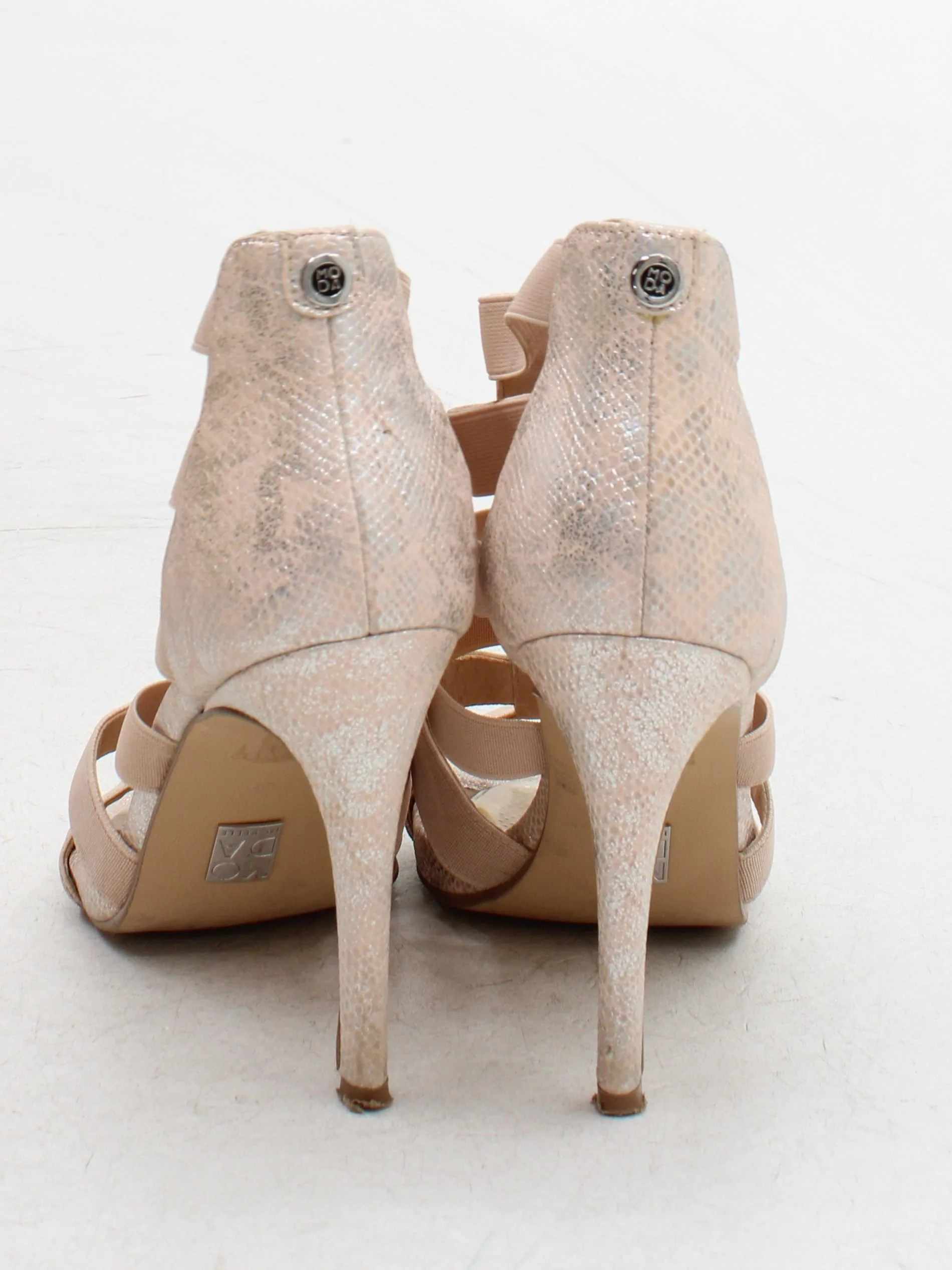 Moda In Pelle Women's Heels UK 5 Cream Animal Print 100% Other Strappy - Image 3