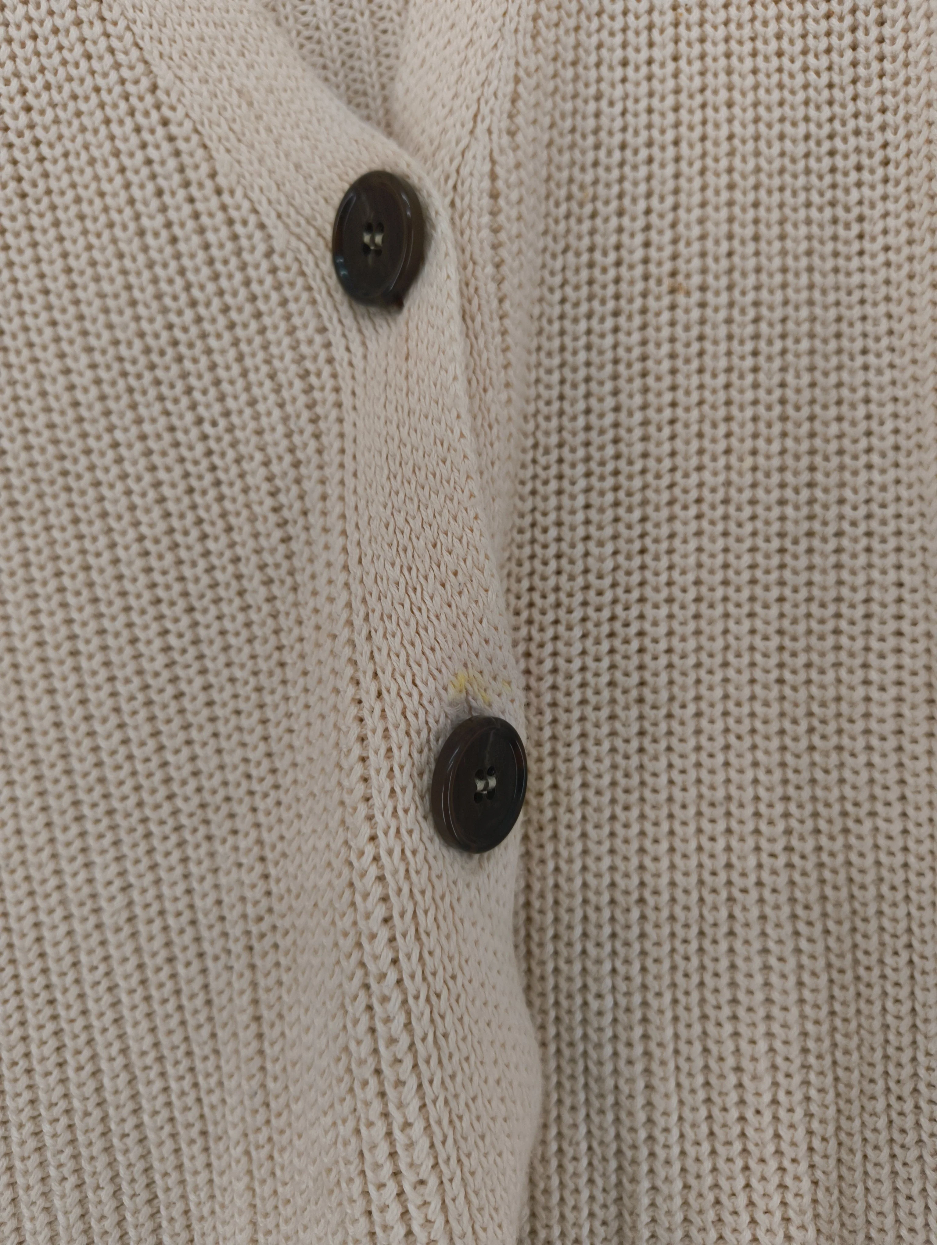 Modstrom Women's Cardigan M Cream 100% Cotton V-Neck Cardigan - Image 5