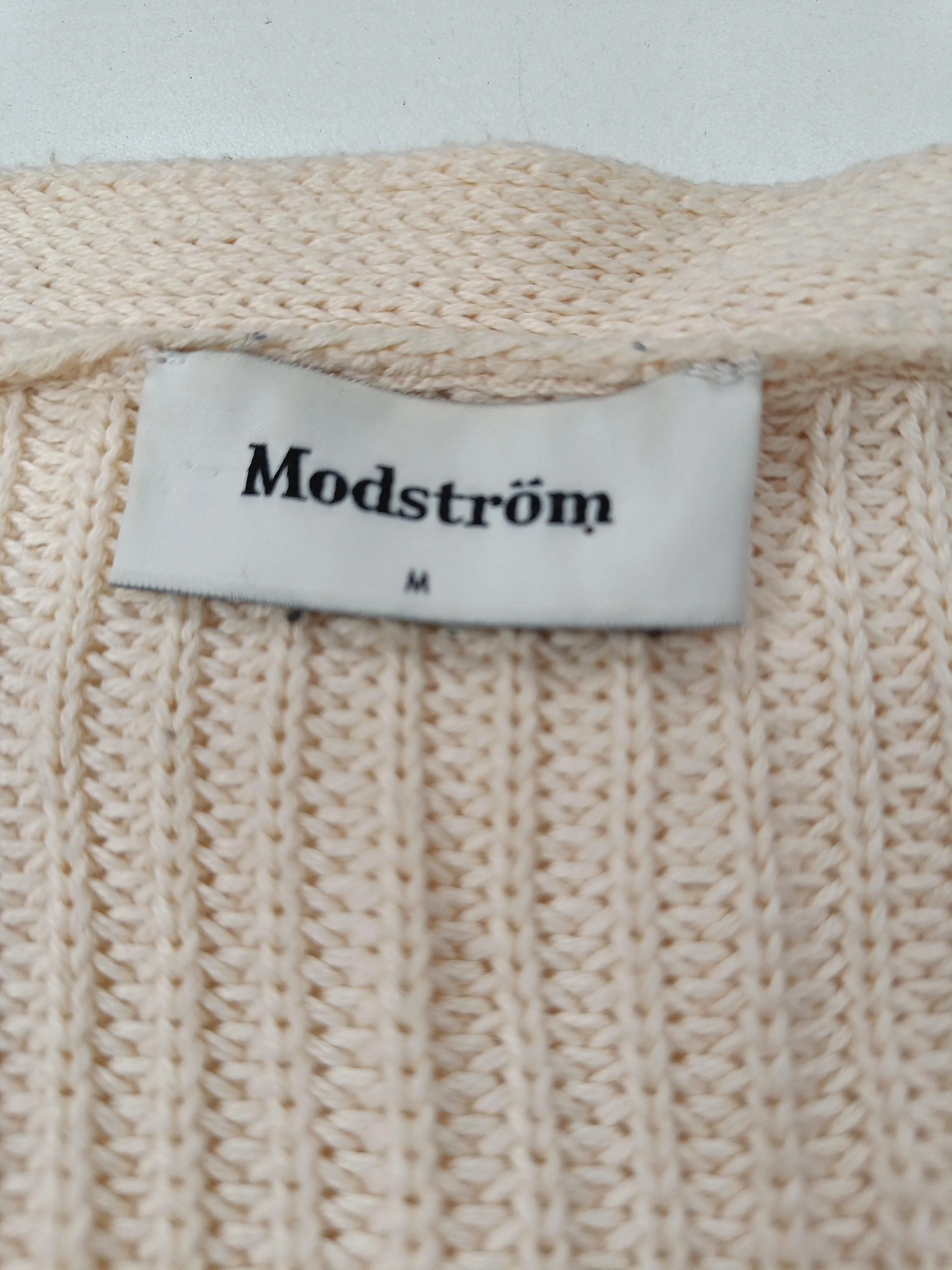 Modstrom Women's Cardigan M Cream 100% Cotton V-Neck Cardigan - Image 6