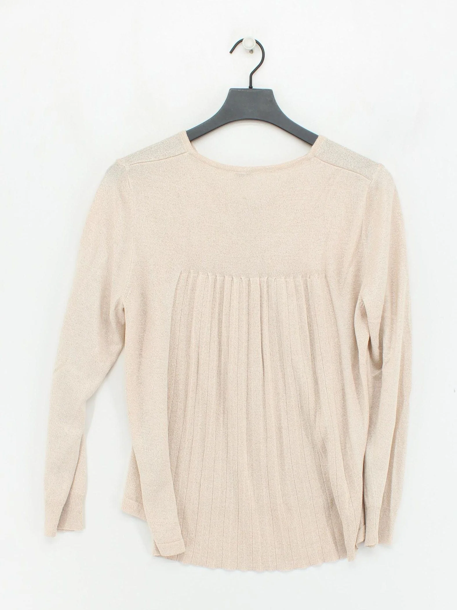 Mona Women's Jumper UK 10 Cream Viscose with Acrylic V-Neck Pullover - Image 2