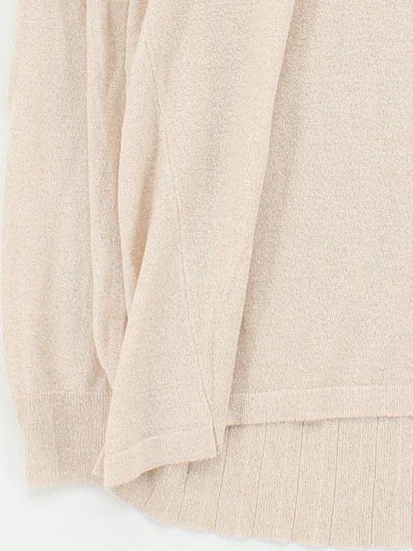 Mona Women's Jumper UK 10 Cream Viscose with Acrylic V-Neck Pullover - Image 4