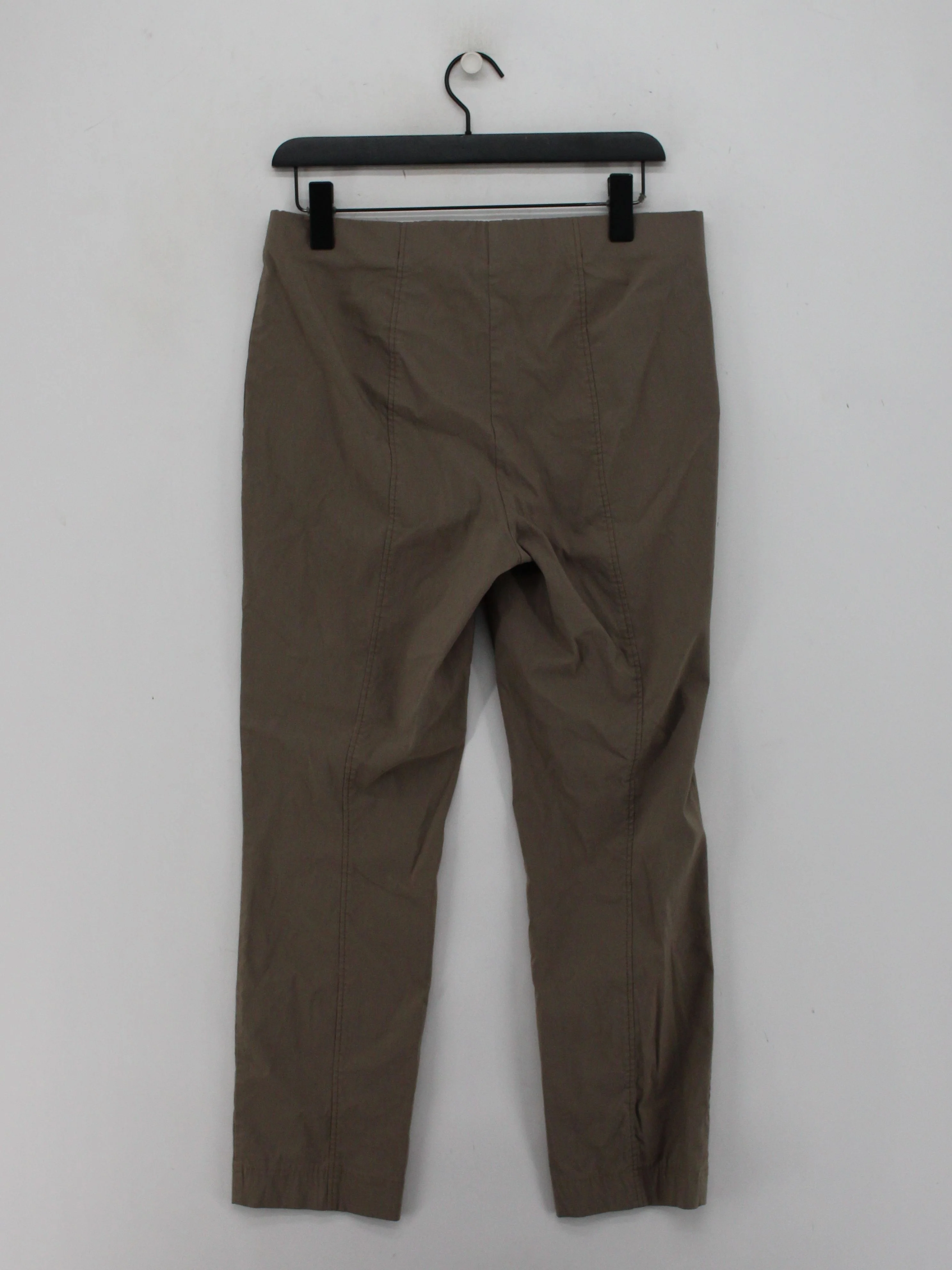 Mona Women's Trousers M Brown Viscose with Polyamide, Elastane Straight Chino - Image 2
