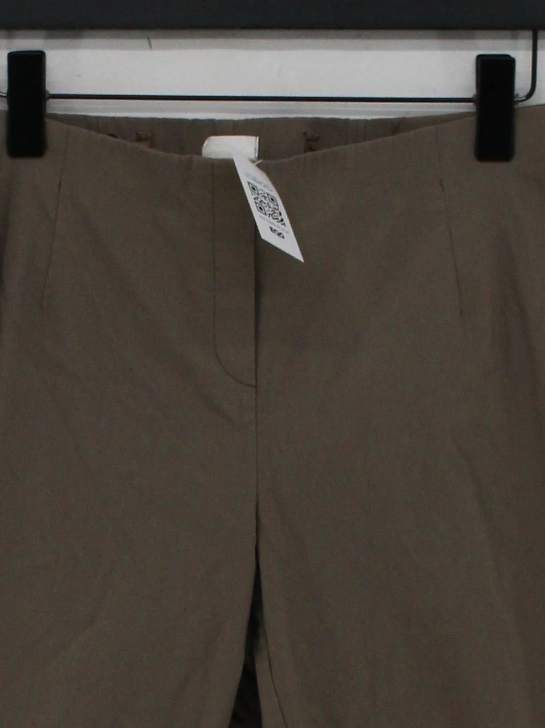 Mona Women's Trousers M Brown Viscose with Polyamide, Elastane Straight Chino - Image 3