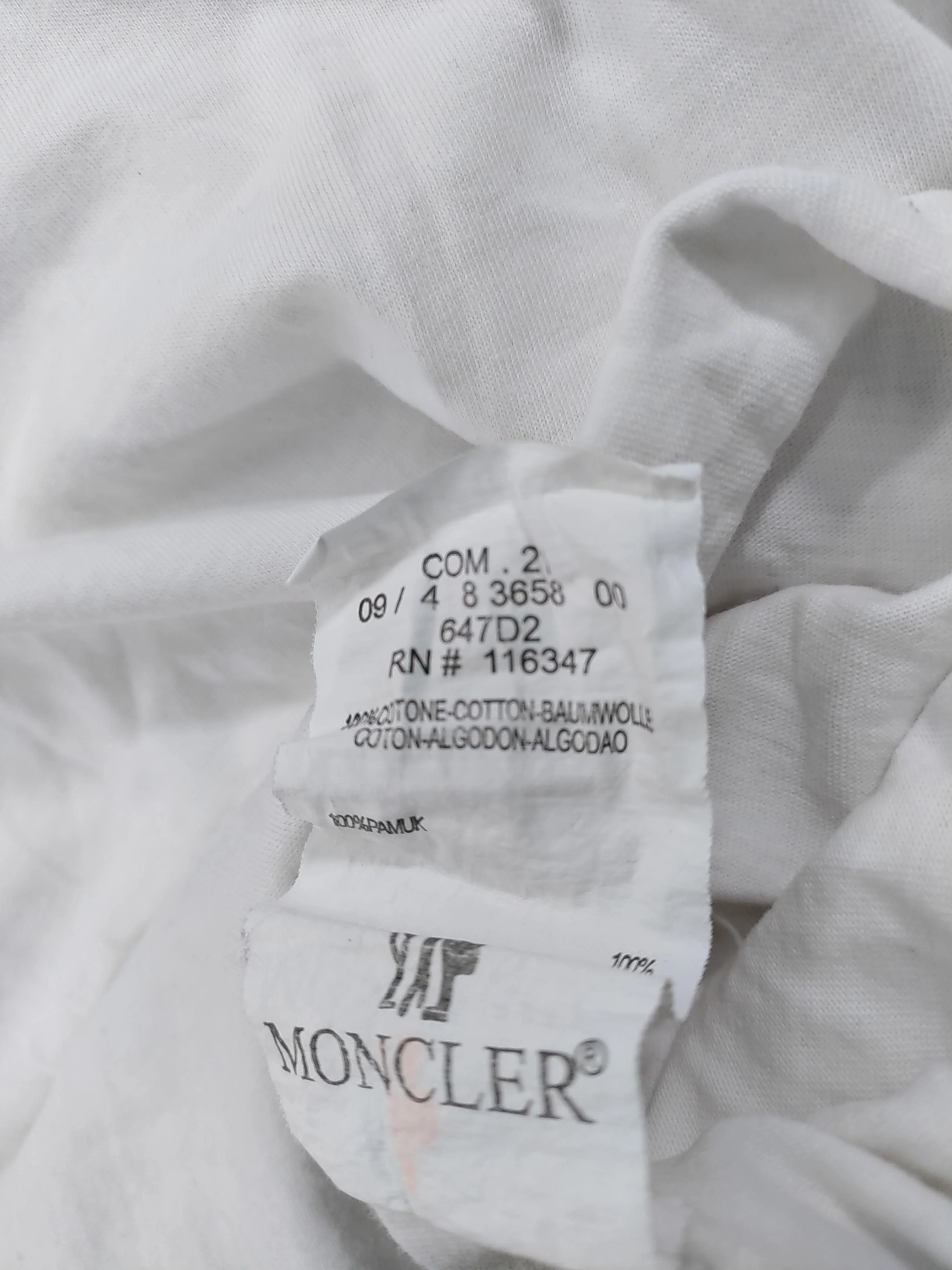 Moncler Men's T-Shirt L White 100% Cotton Basic - Image 6