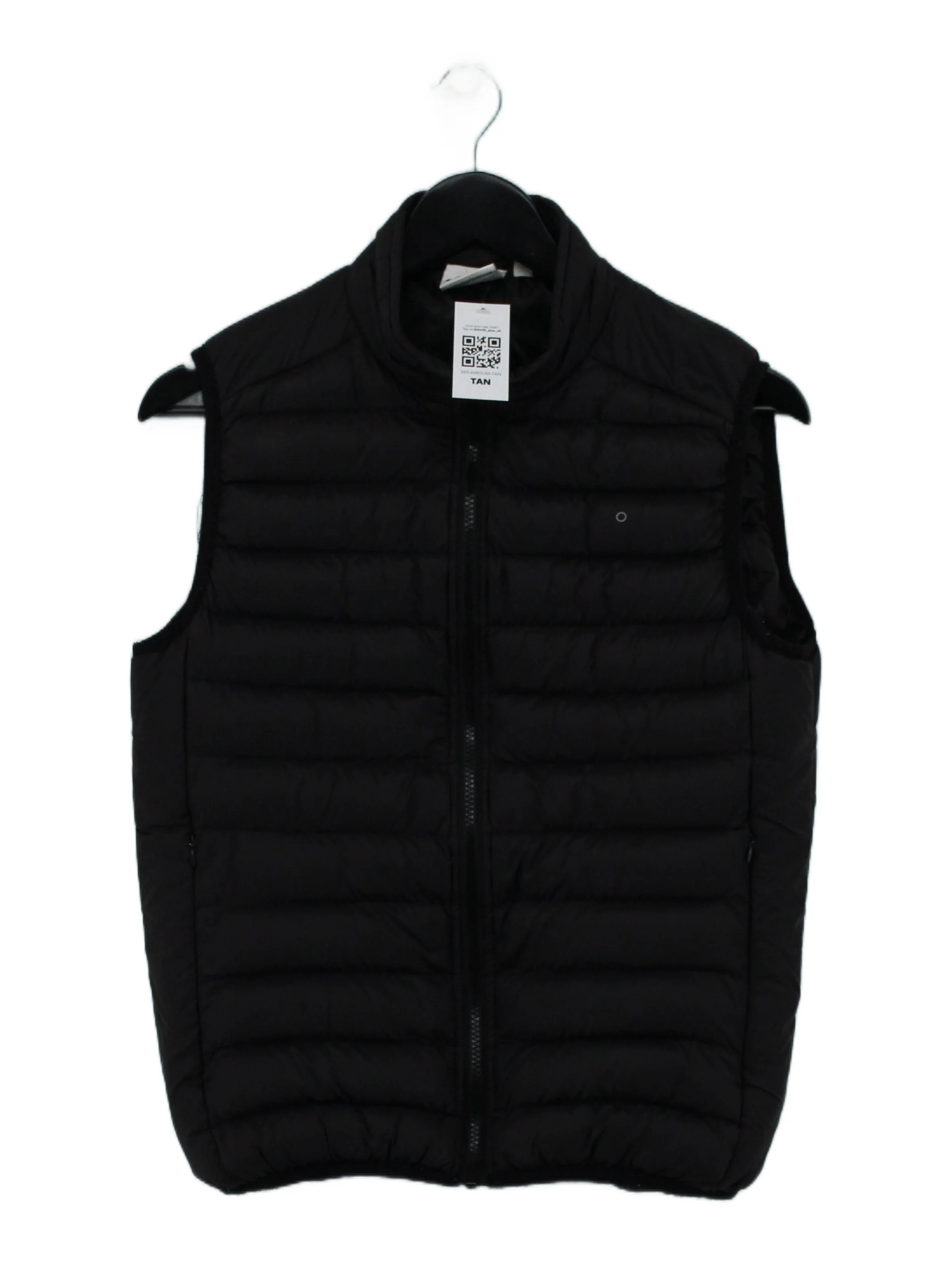 Money Men's Coat S Black Nylon with Polyester Overcoat