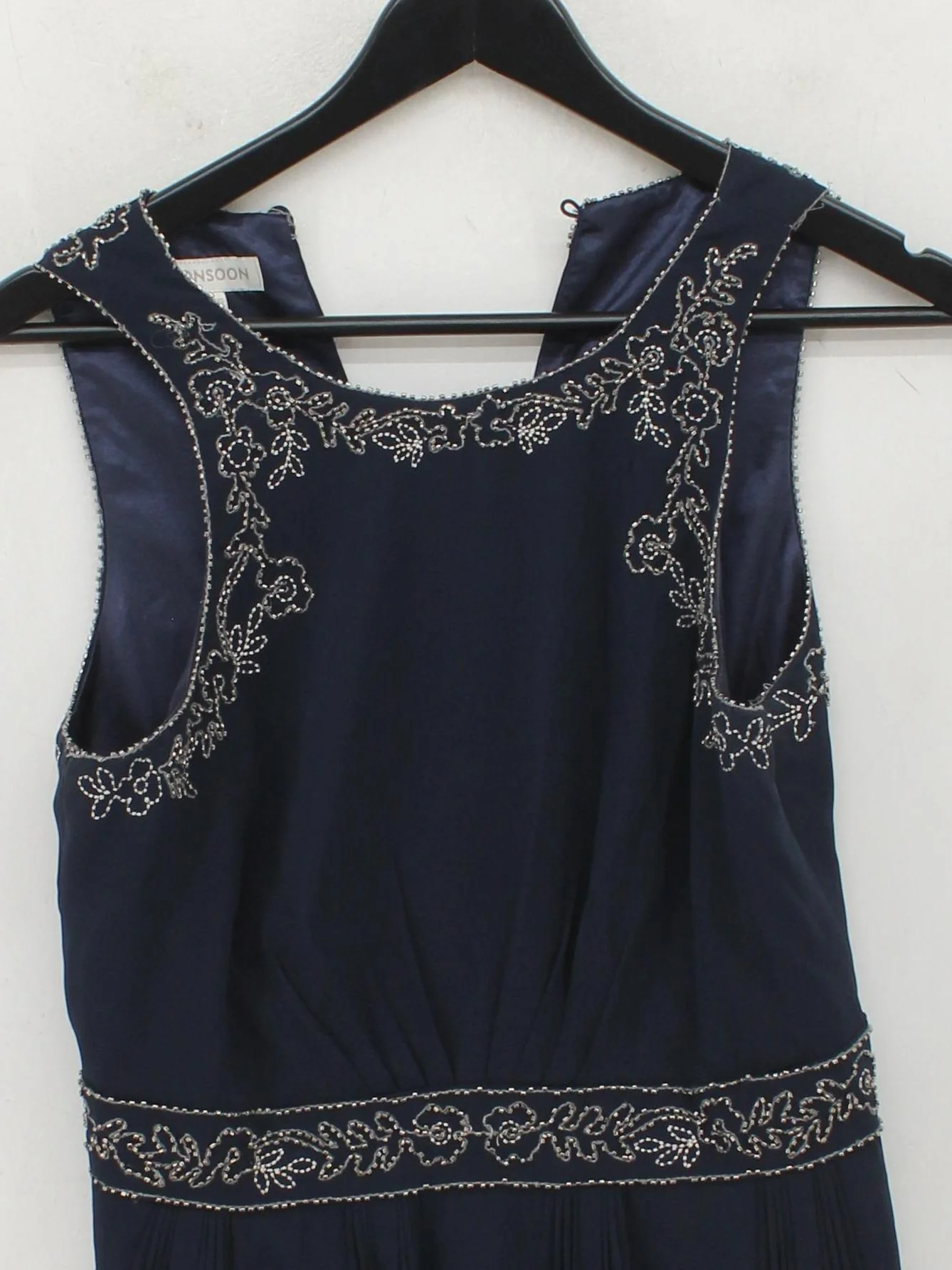 Monsoon A-Line Midi Dress UK10 in Blue - Image 3