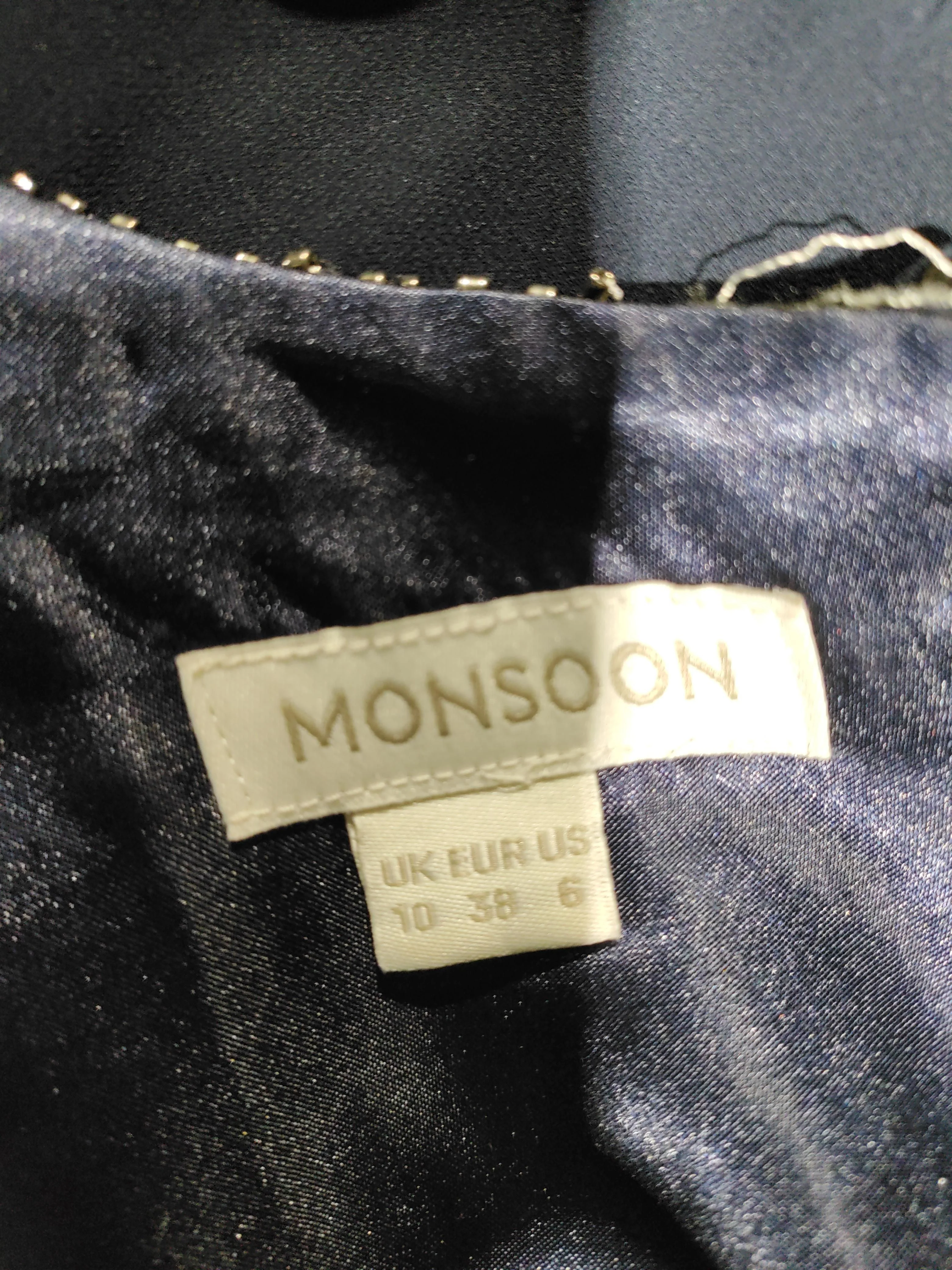 Monsoon A-Line Midi Dress UK10 in Blue - Image 5