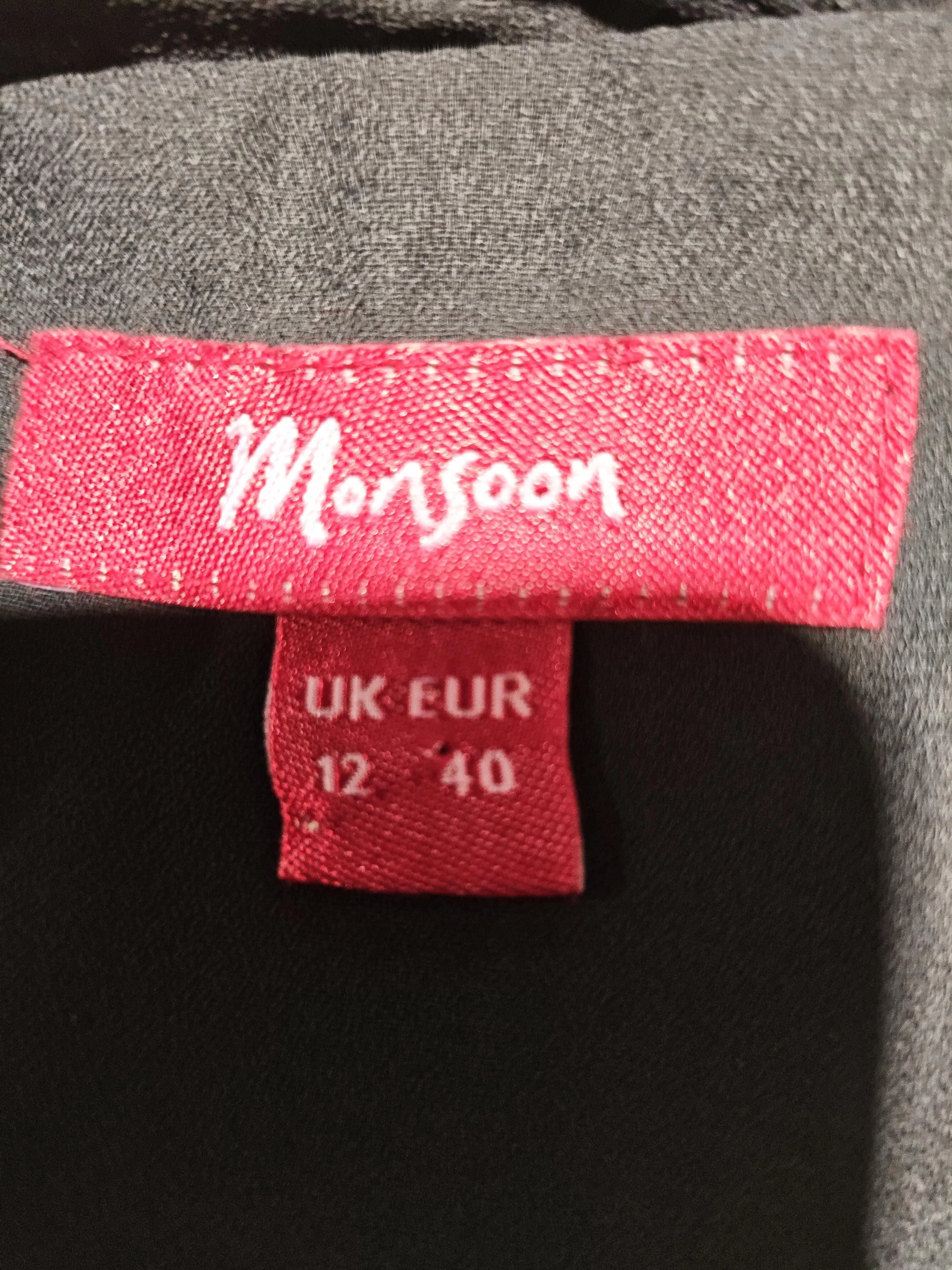 Monsoon A-Line Midi Dress UK12 in Black - Image 5