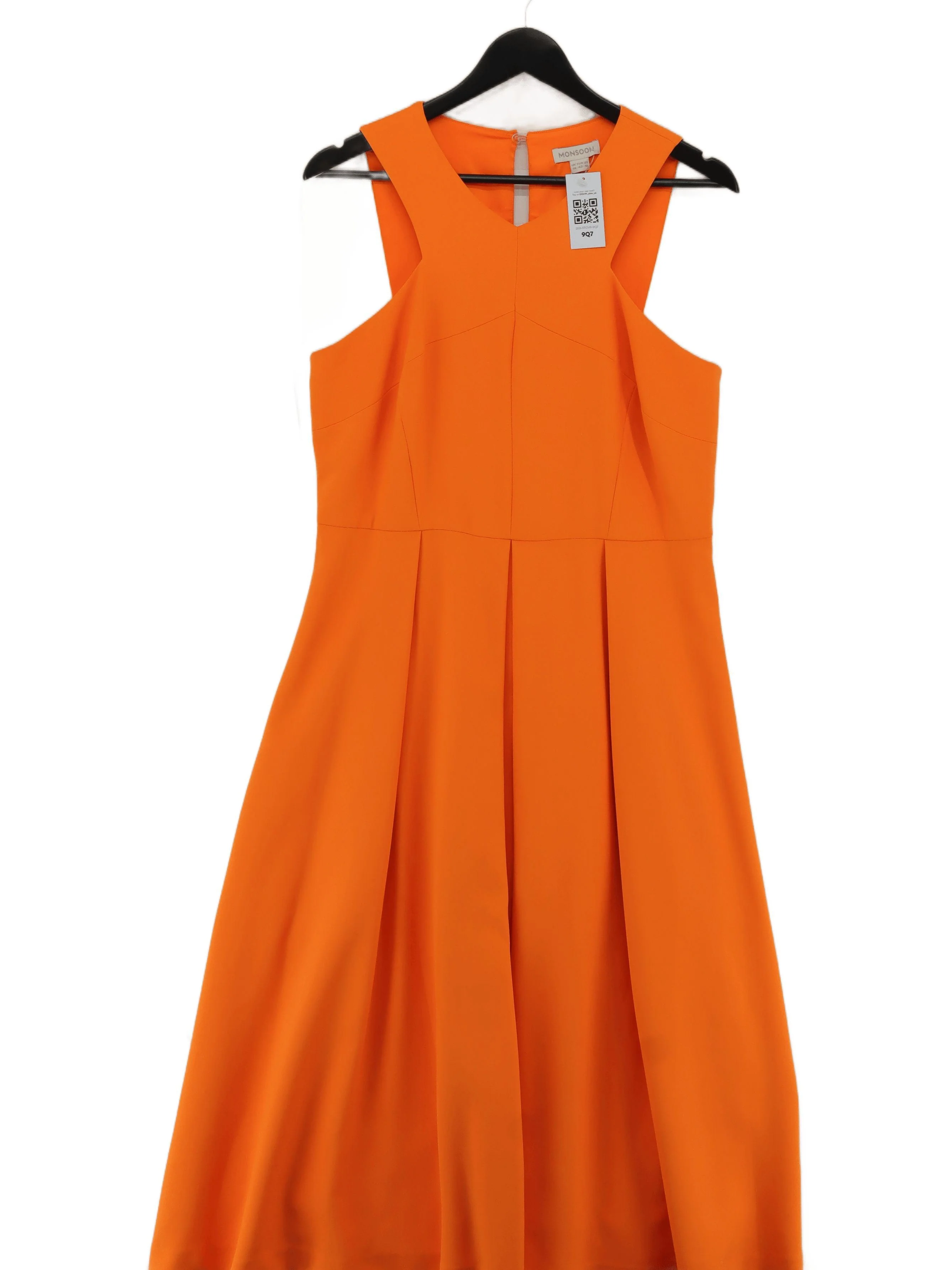 Monsoon A-Line Midi Dress UK14 in Orange