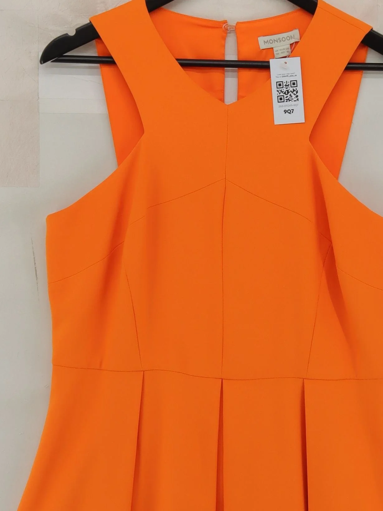 Monsoon A-Line Midi Dress UK14 in Orange - Image 3