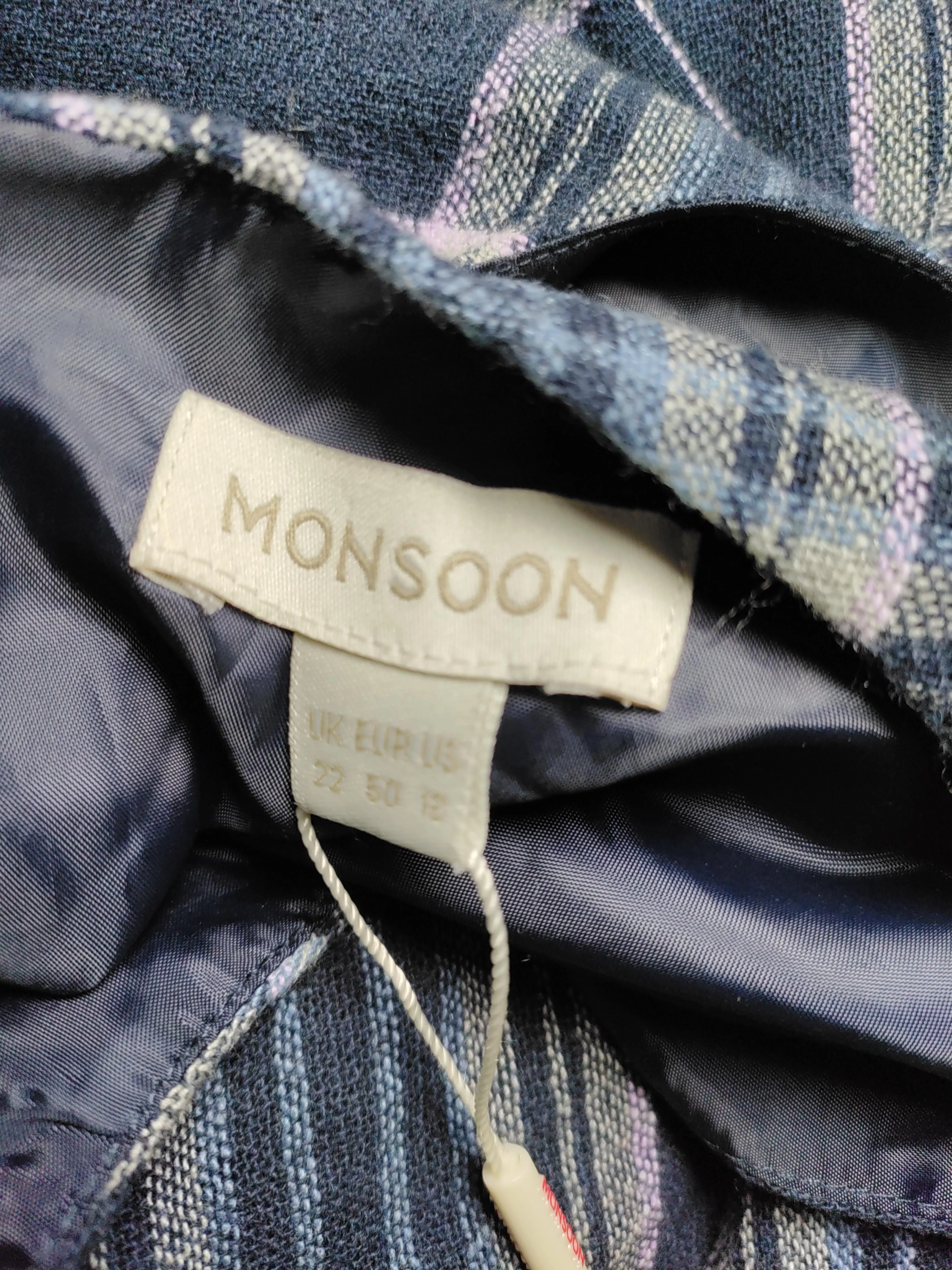 Monsoon A-Line Midi Dress UK22 in Blue - Image 5