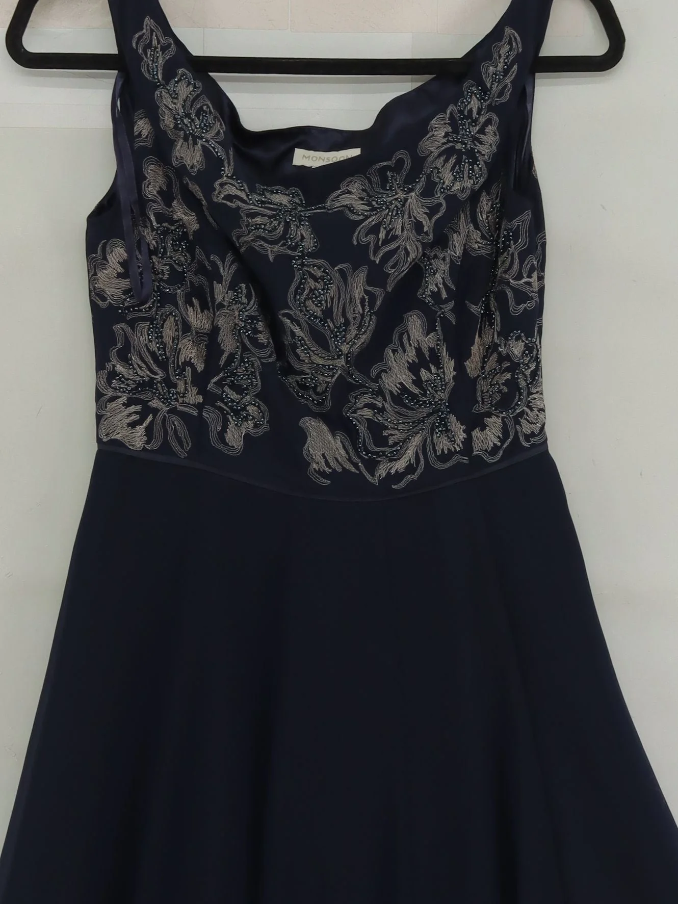 Monsoon A-Line Midi Dress UK8 in Blue - Image 3
