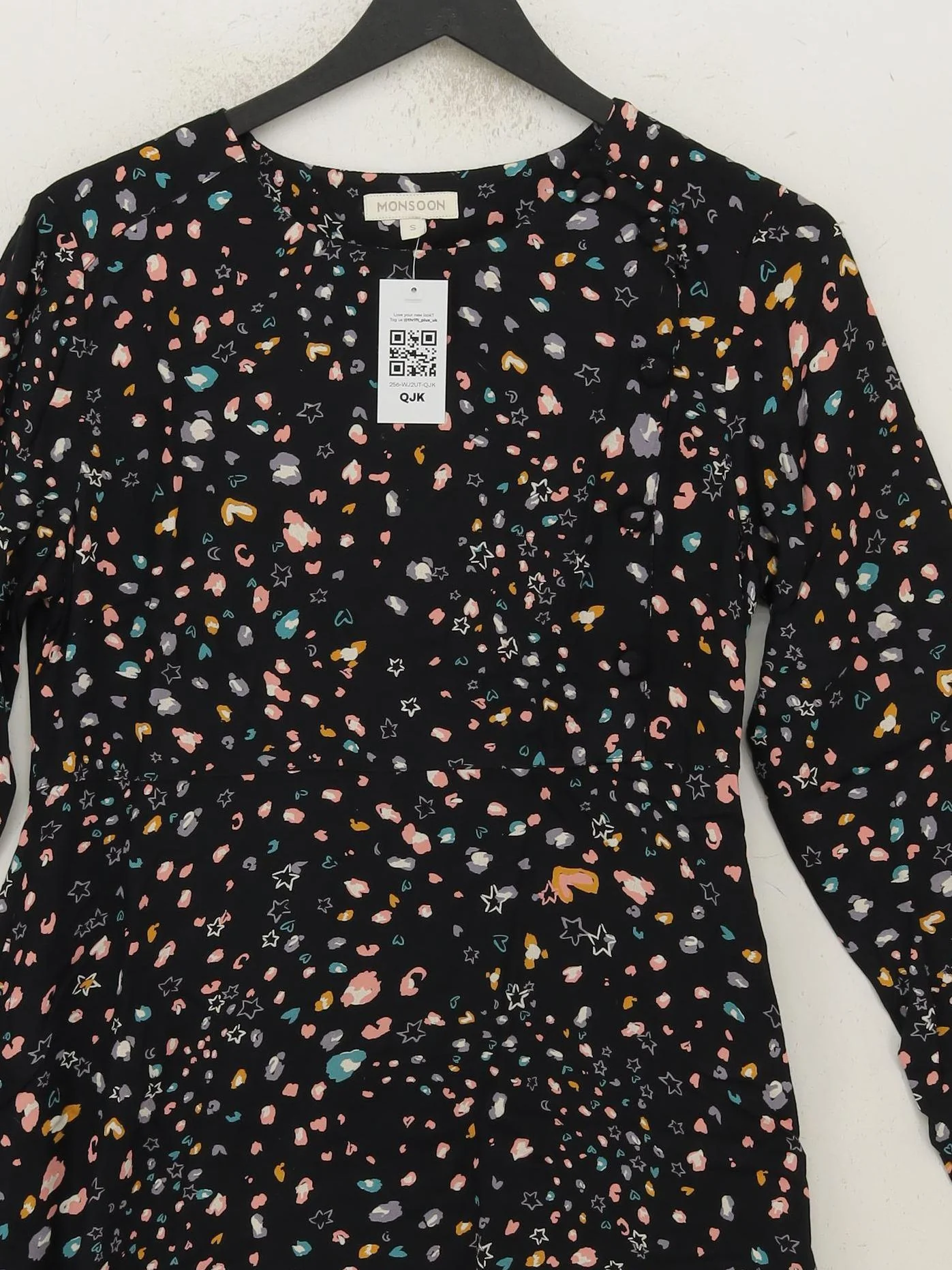 Monsoon A-Line Mini Dress S in Black - Image 3