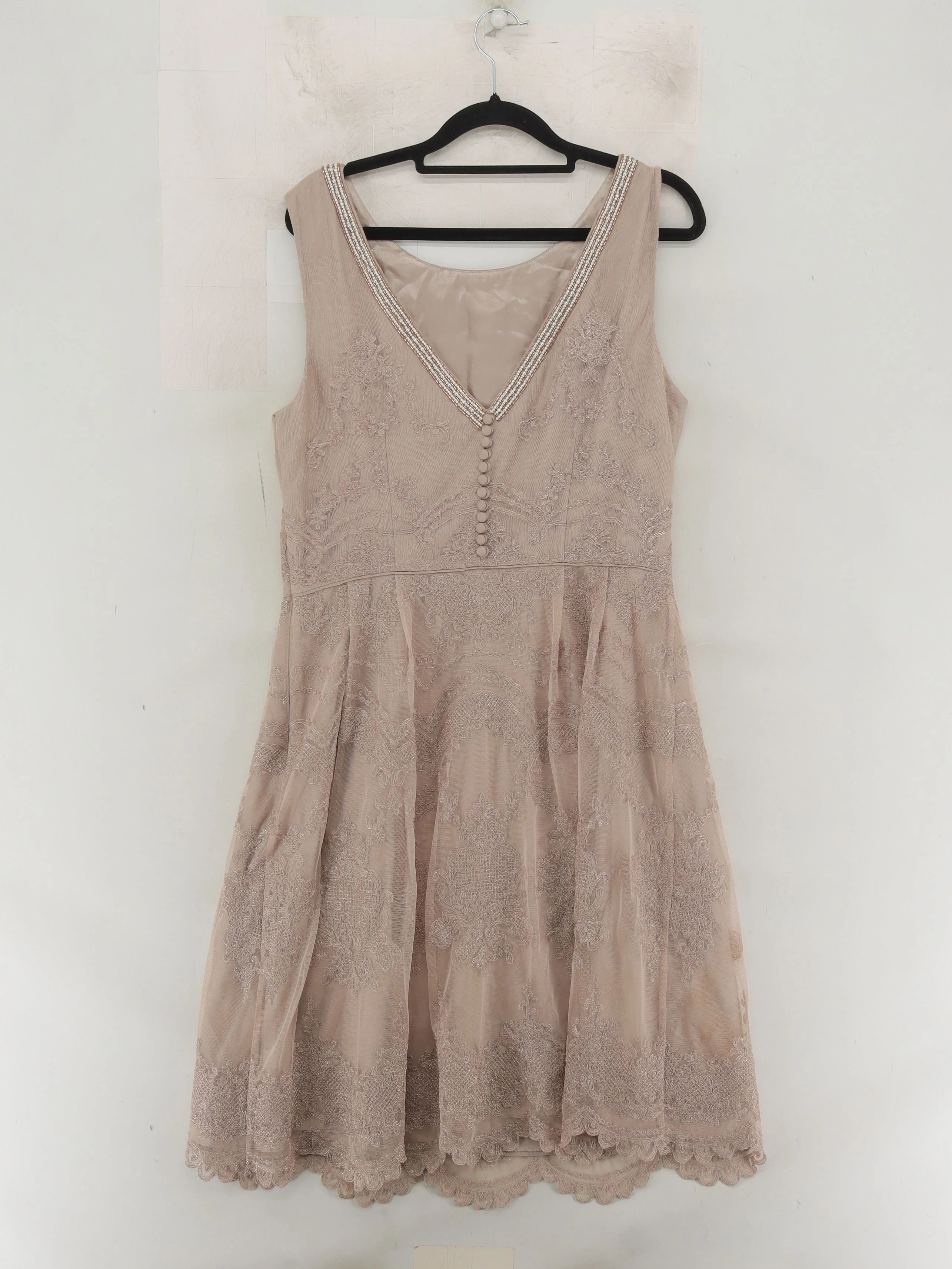 Monsoon A-Line Mini Dress UK14 in Tan - Image 2