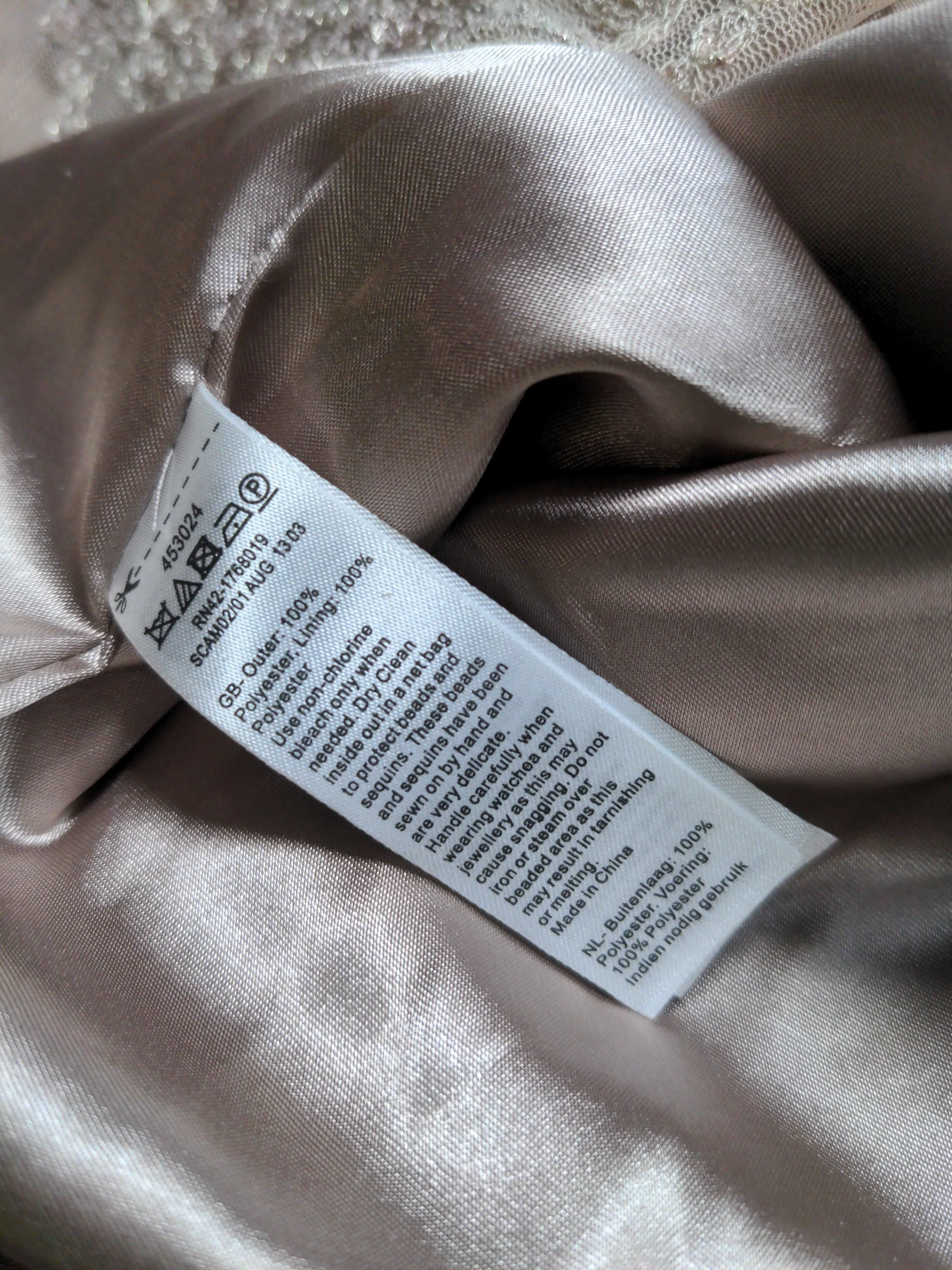 Monsoon A-Line Mini Dress UK14 in Tan - Image 6