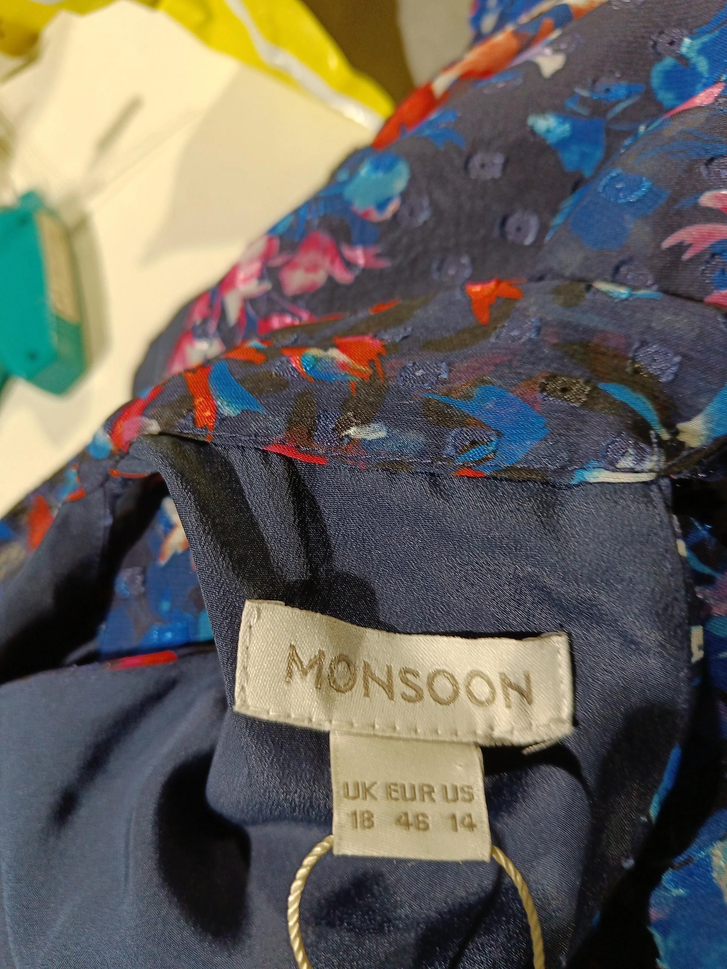 Monsoon A-Line Mini Dress UK18 in Blue - Image 5