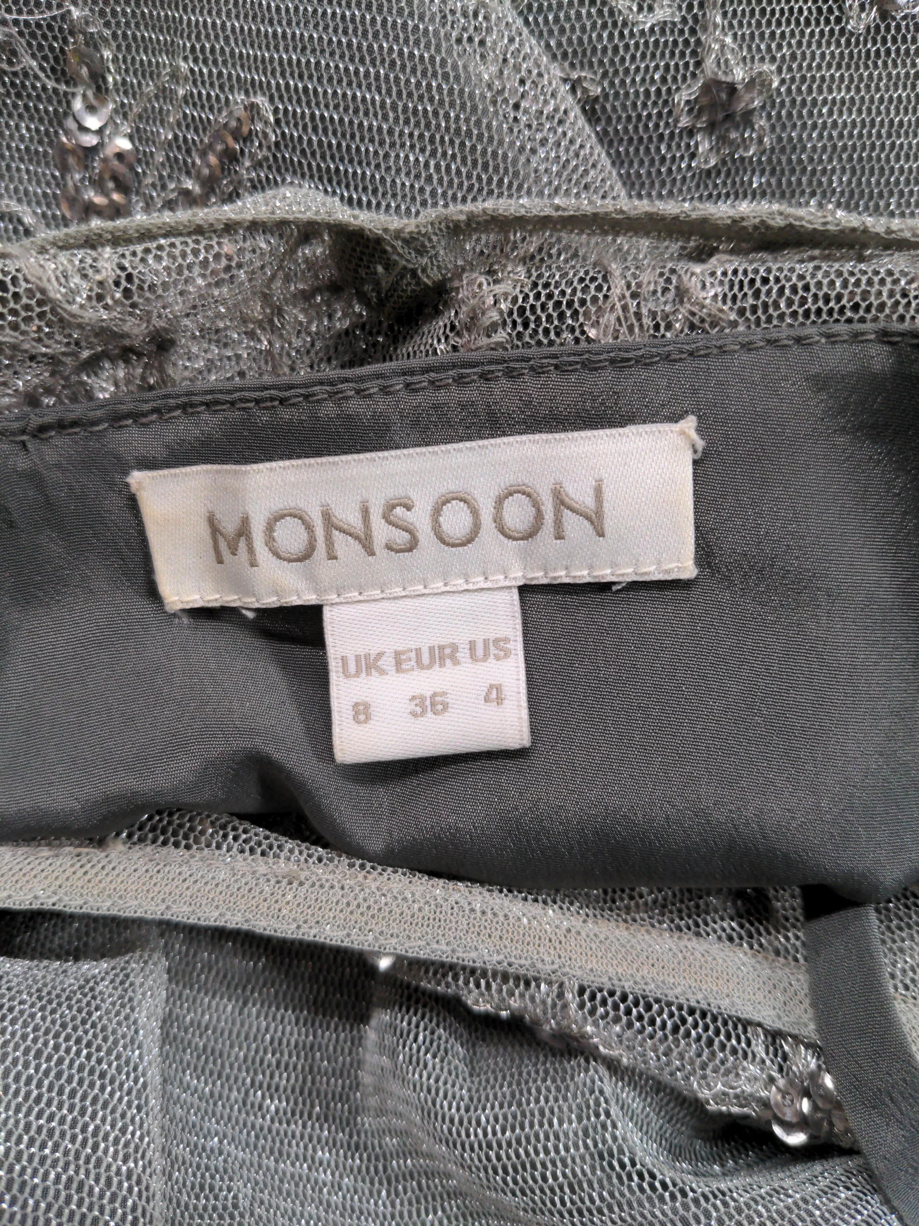 Monsoon A-Line Mini Dress UK8 in Grey - Image 5