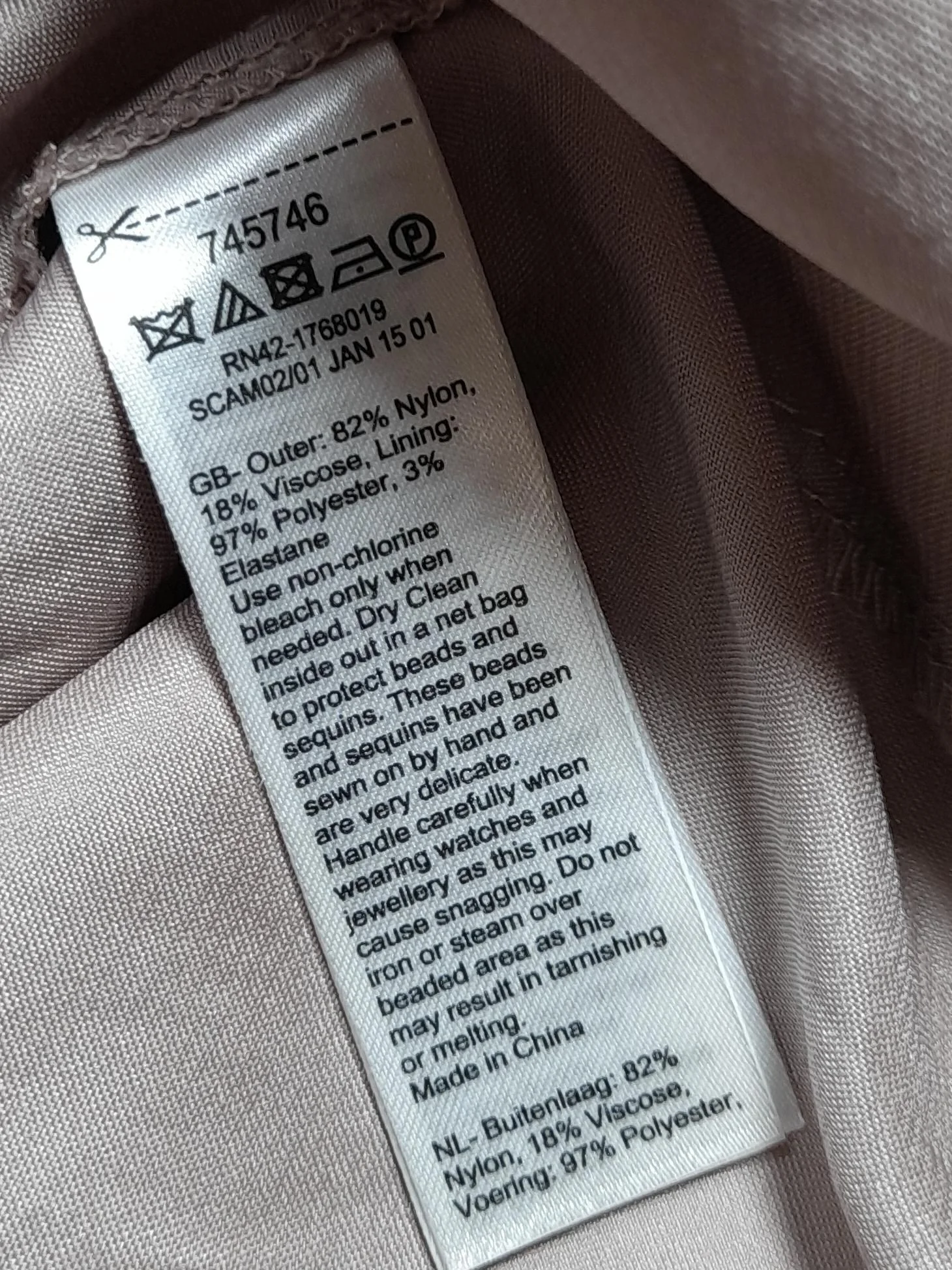 Monsoon Bodycon Mini Dress UK14 in Tan - Image 6