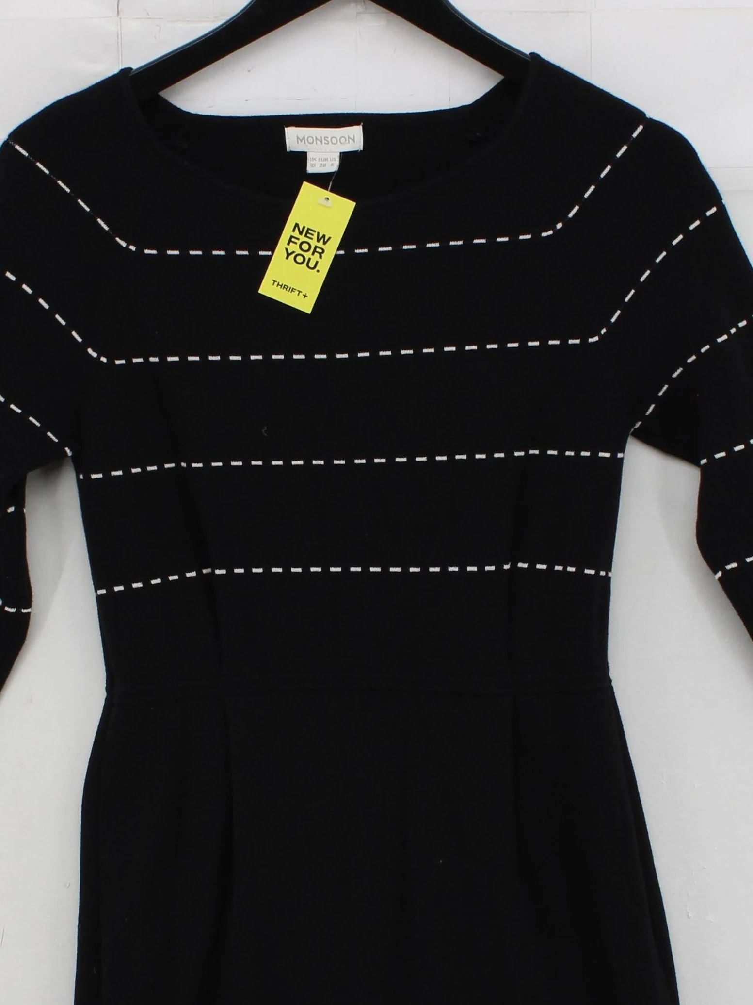 Monsoon Jumper Midi Dress UK10 in Black - Image 3