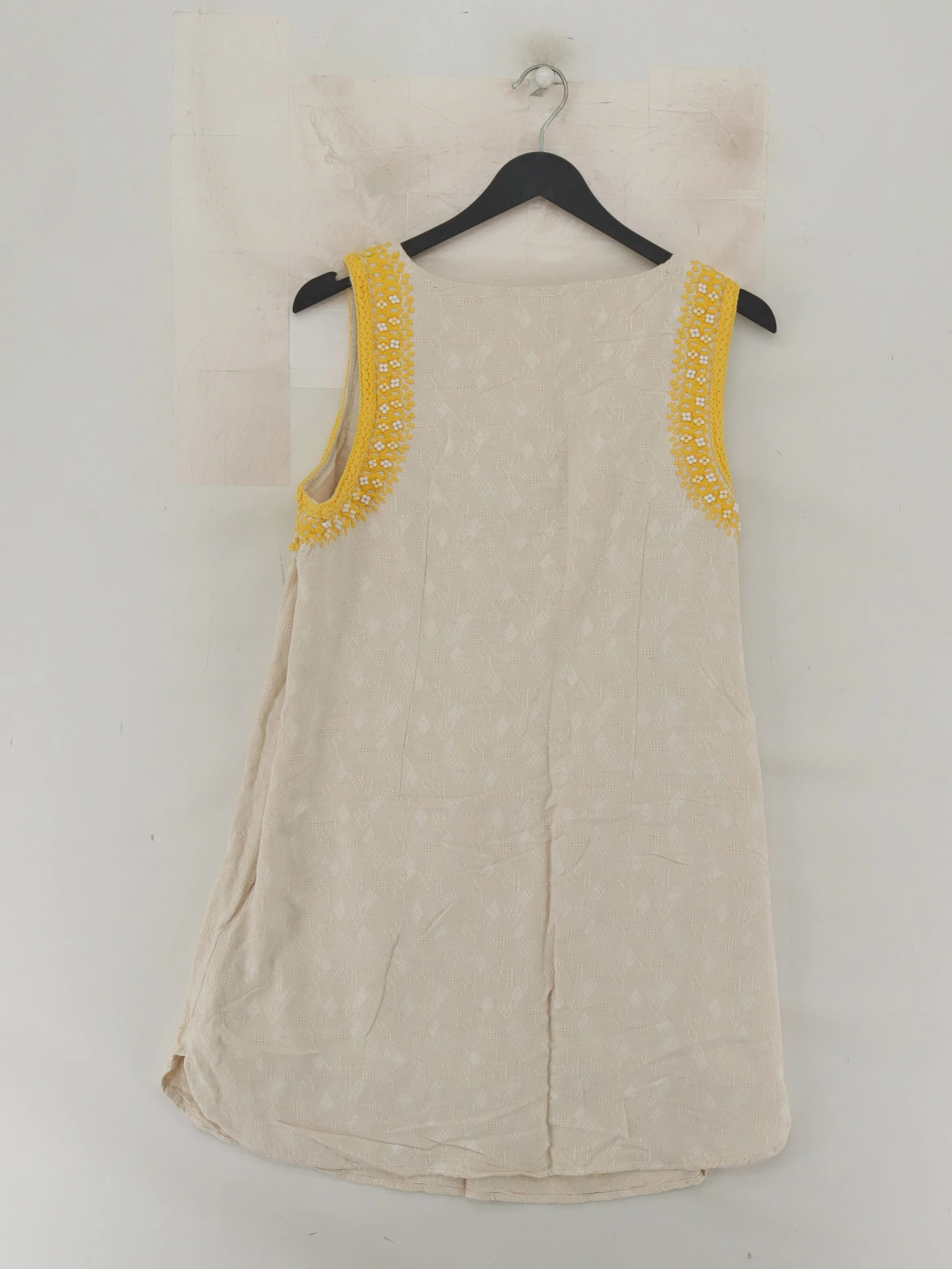 Monsoon Pinafore/Dungaree Mini Dress UK14 in Cream - Image 2