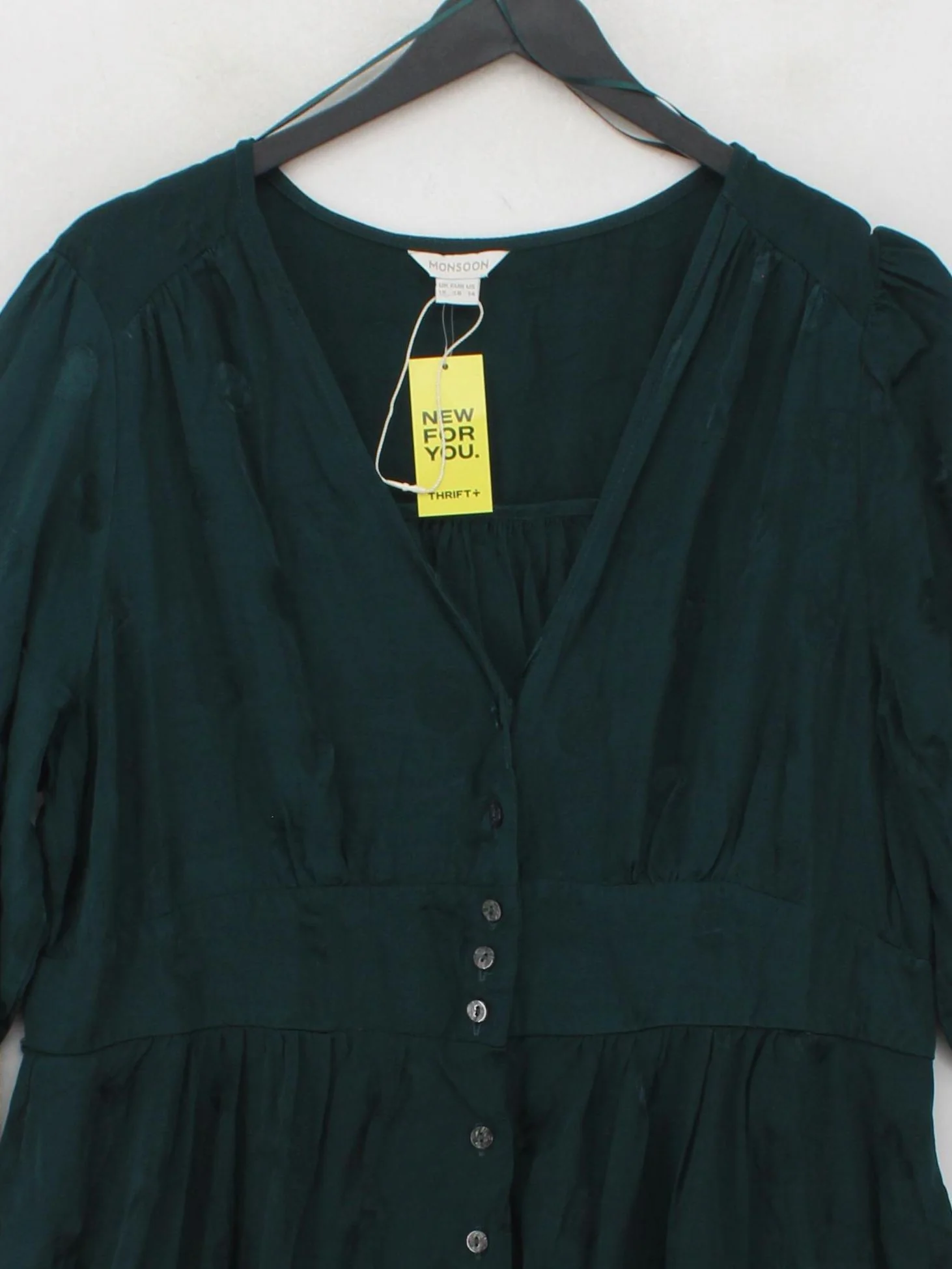 Monsoon Shirt Midi Dress in Green - Image 3