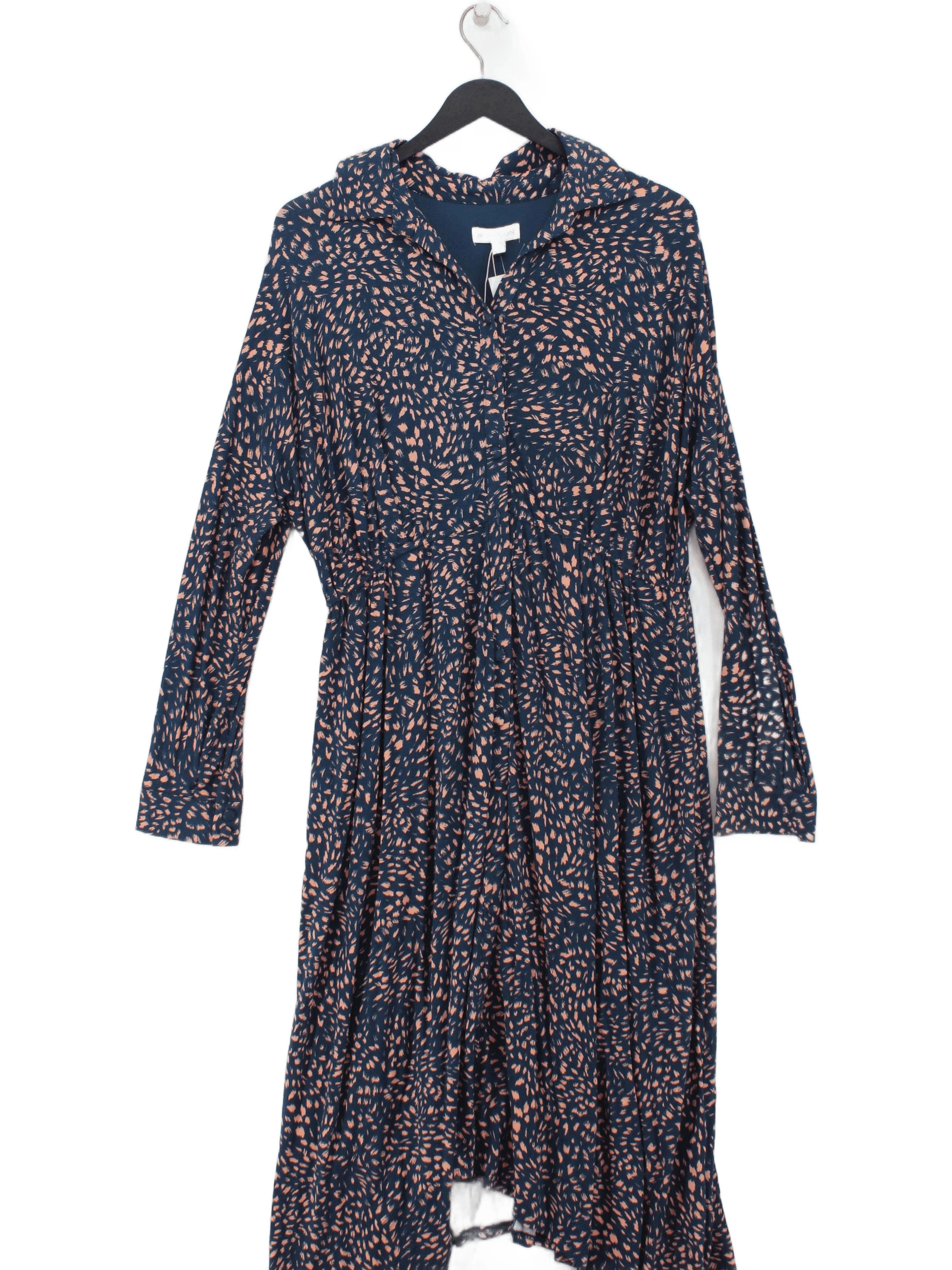 Monsoon Shirt Midi Dress M in Blue