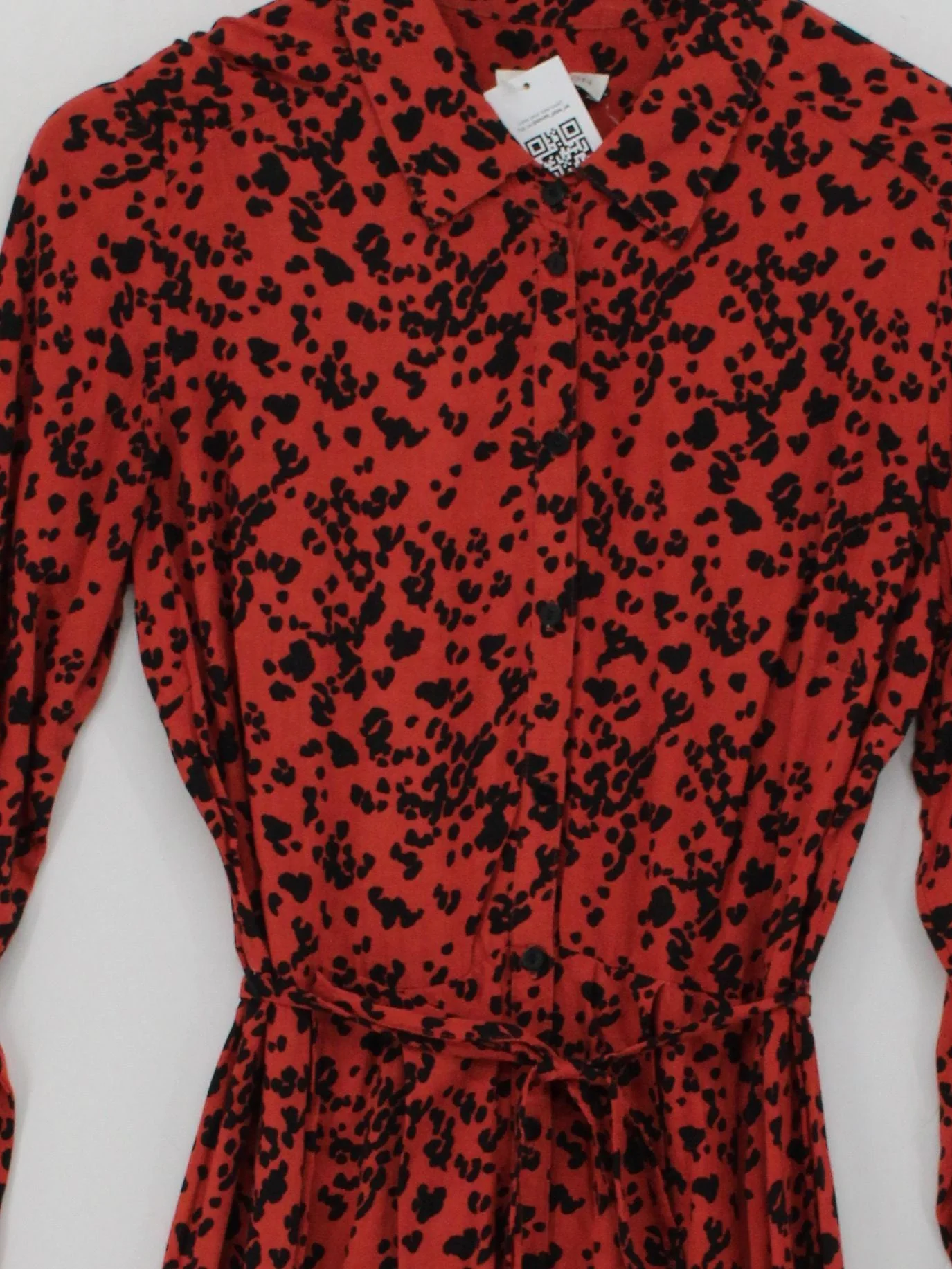 Monsoon Shirt Midi Dress UK10 in Red - Image 3