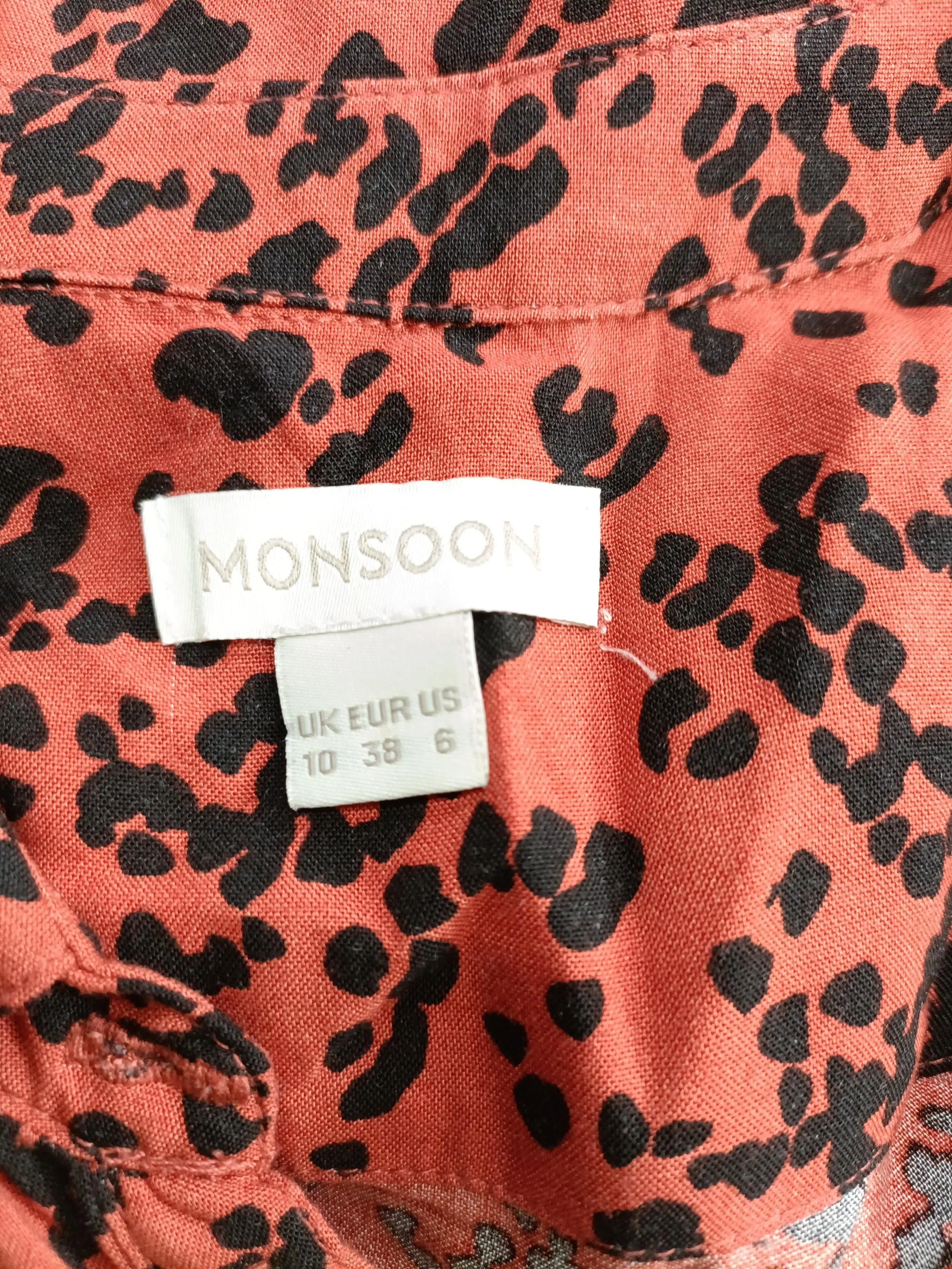 Monsoon Shirt Midi Dress UK10 in Red - Image 5