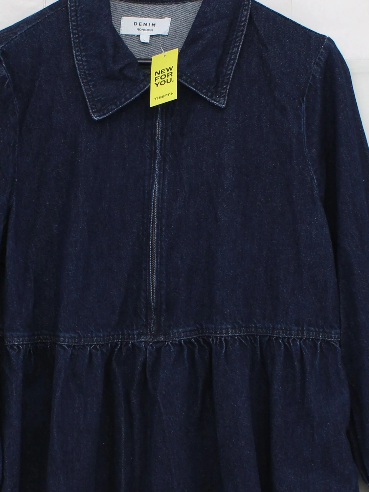 Monsoon Shirt Midi Dress UK12 in Blue - Image 3