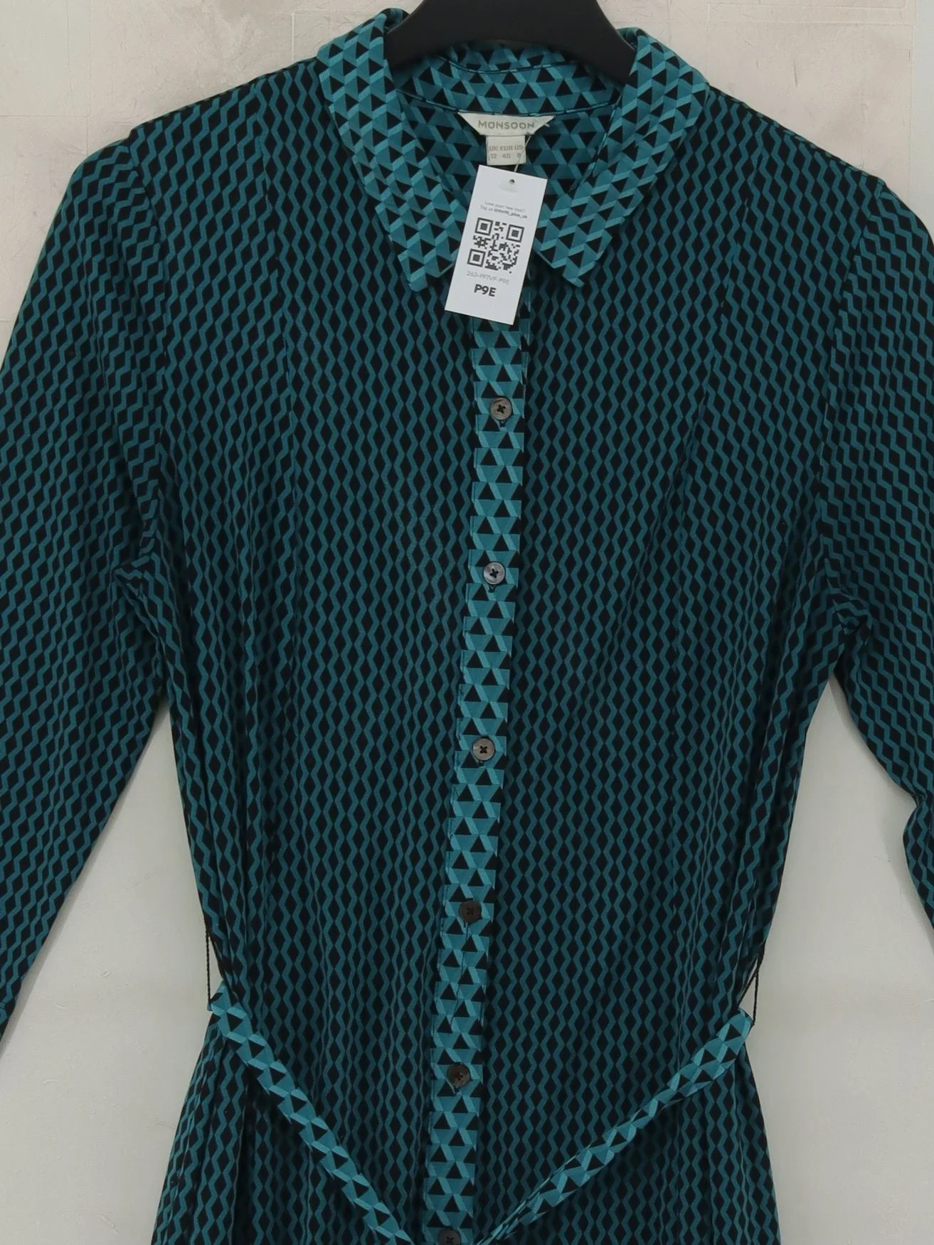 Monsoon Shirt Midi Dress UK12 in Blue - Image 3