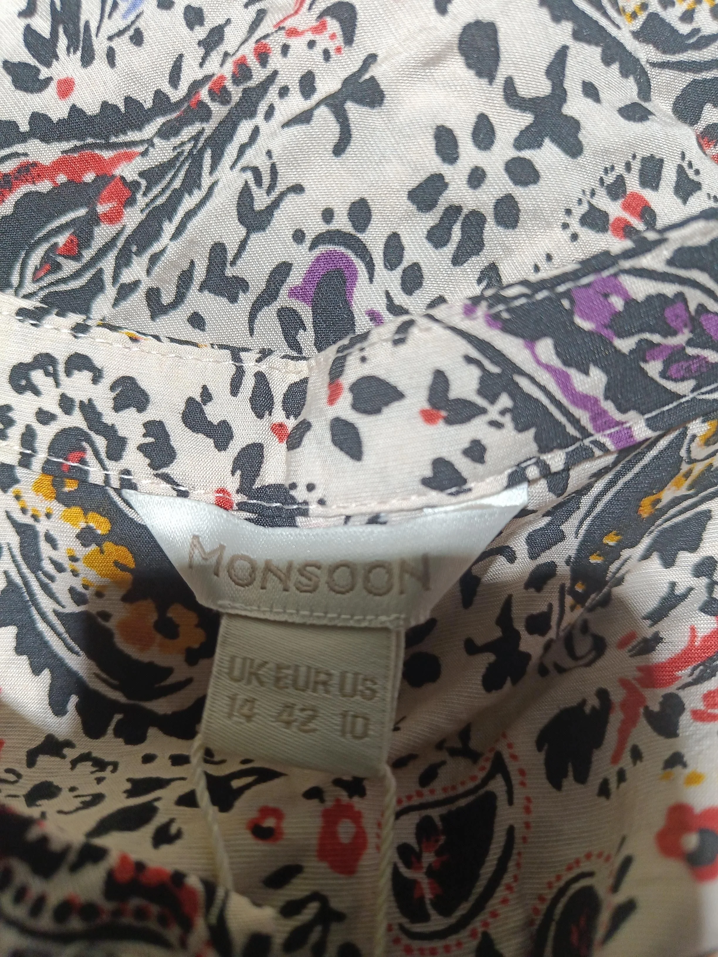 Monsoon Shirt Midi Dress UK14 in Cream - Image 5