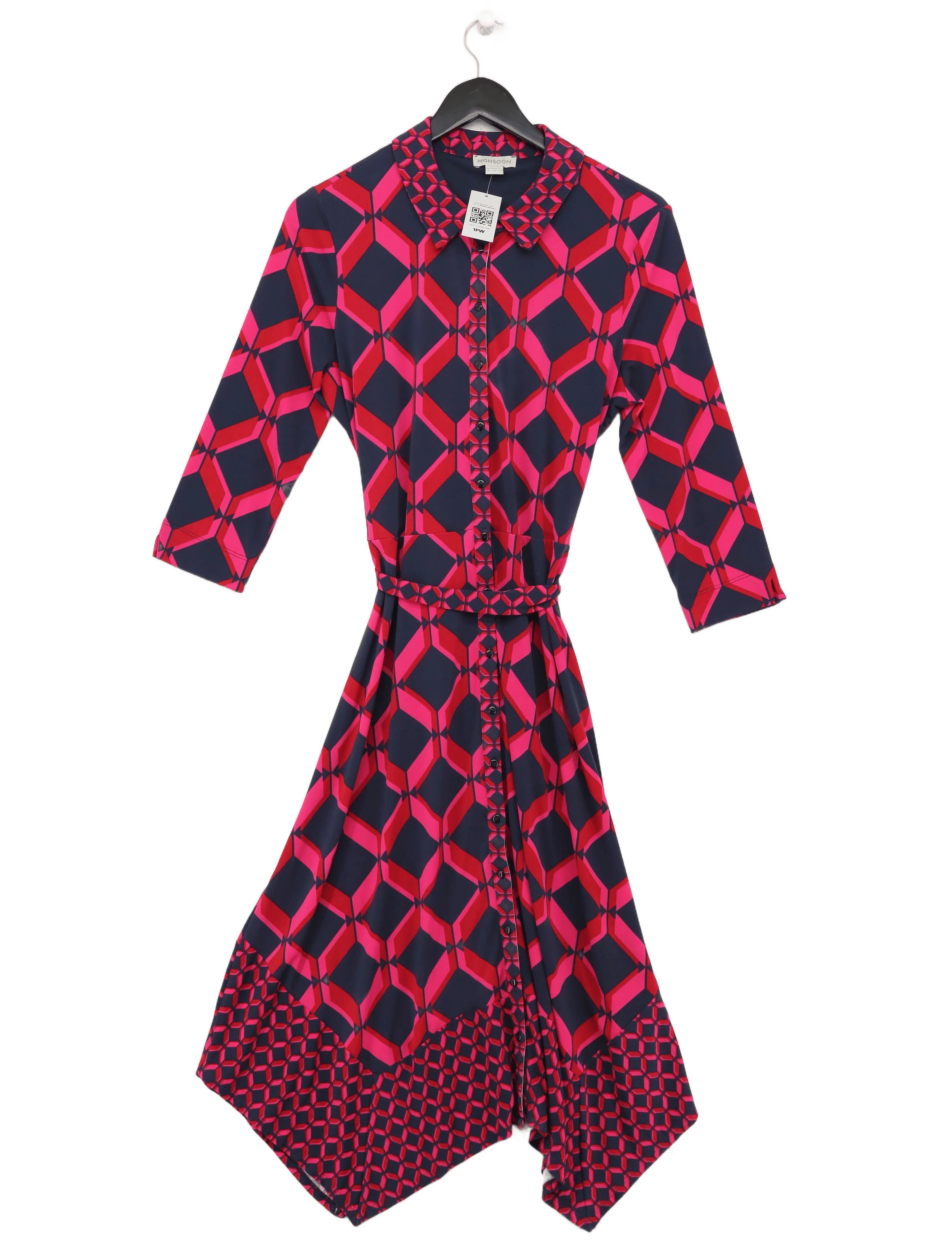 Monsoon Shirt Midi Dress UK14 in Multi