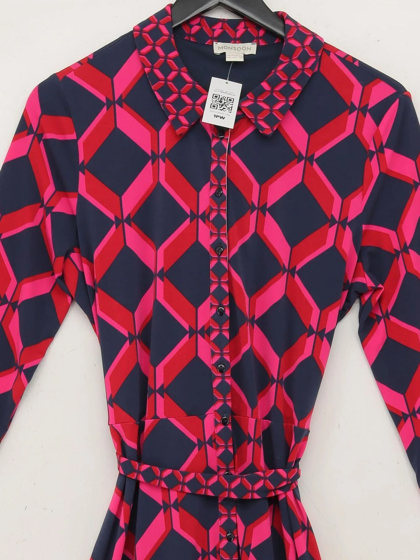 Monsoon Shirt Midi Dress UK14 in Multi - Image 3