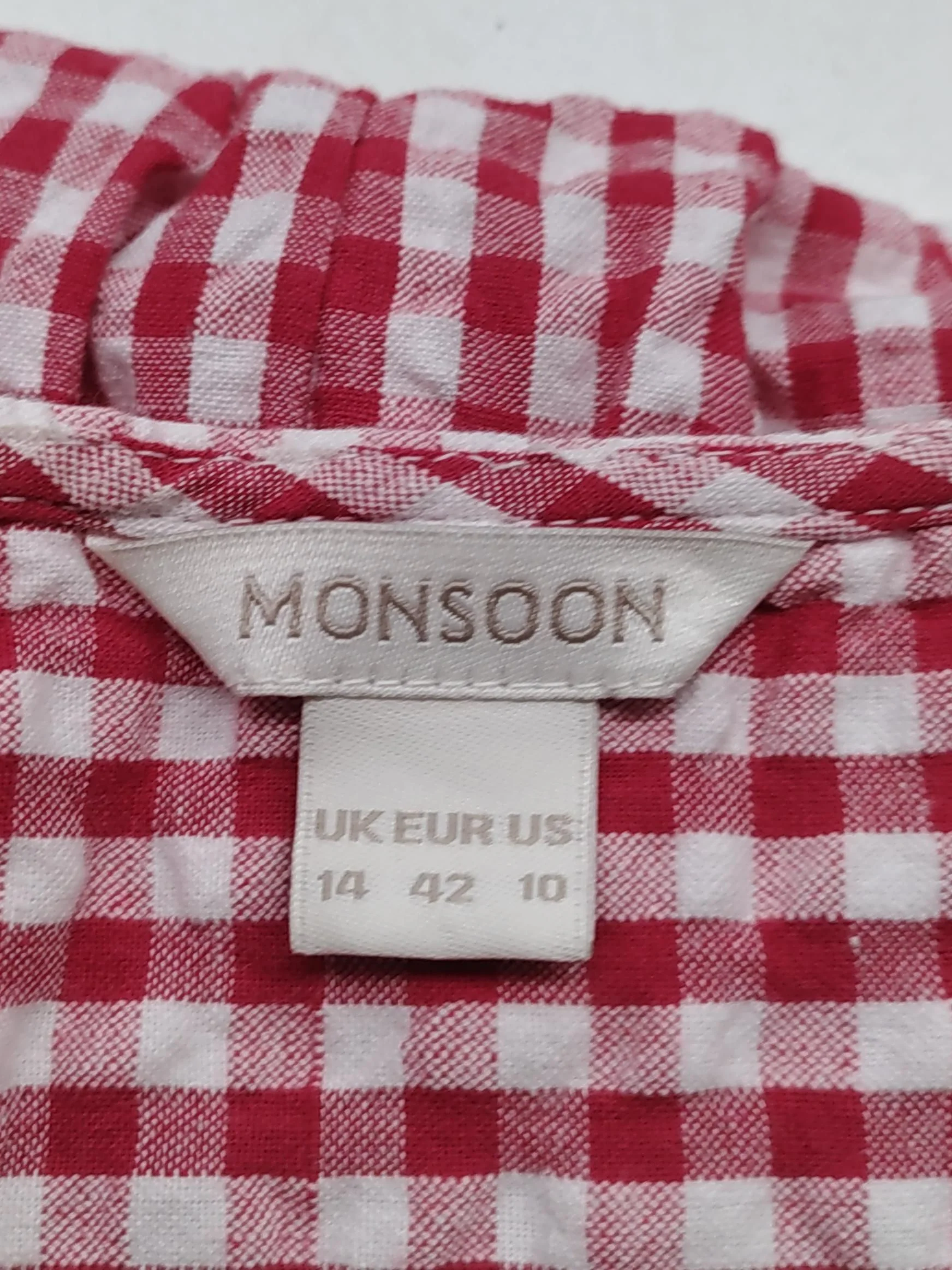 Monsoon Shirt Midi Dress UK14 in Red - Image 5