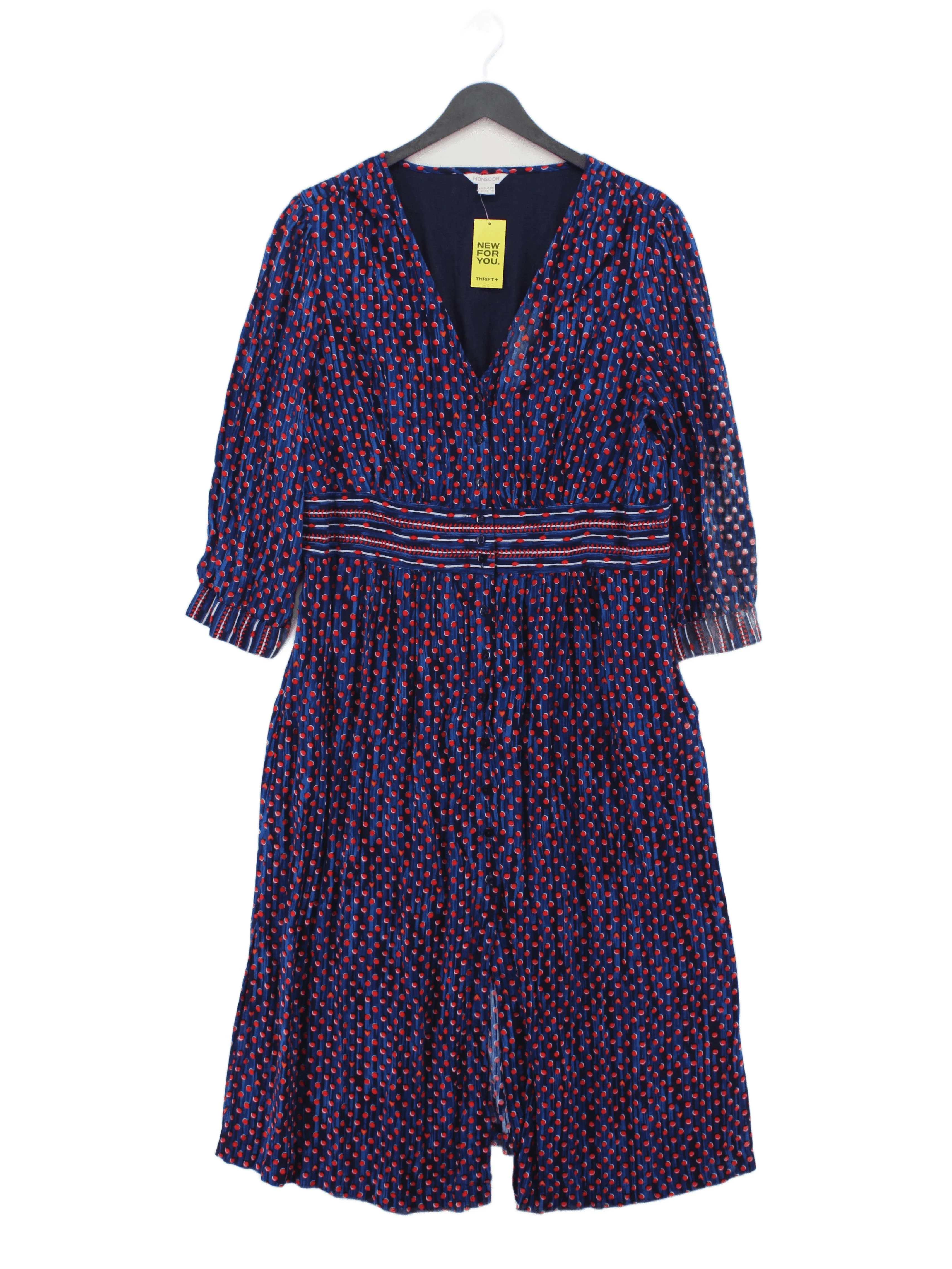 Monsoon Shirt Midi Dress UK18 in Multi