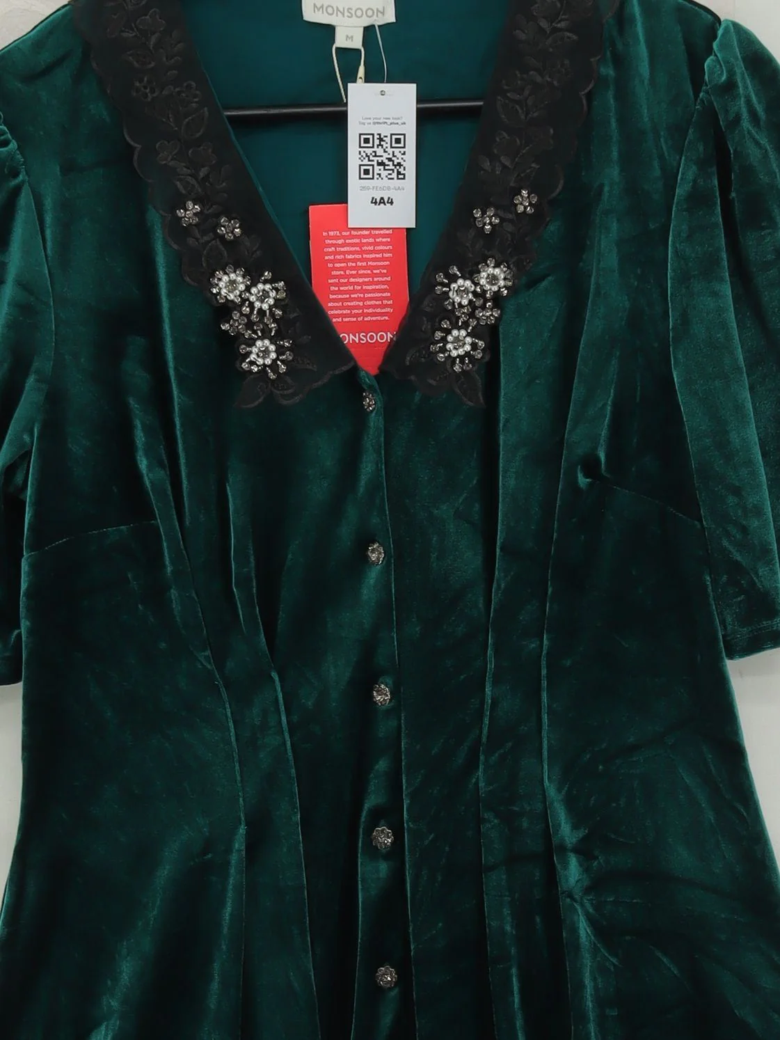 Monsoon Shirt Mini Dress M in Green - Image 3