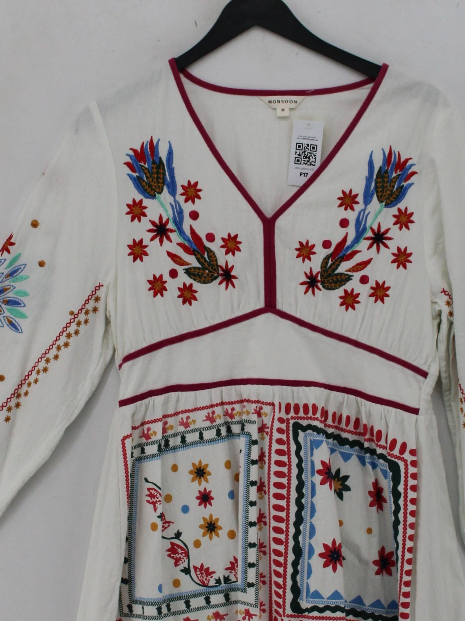 Monsoon Shirt Mini Dress M in White - Image 3