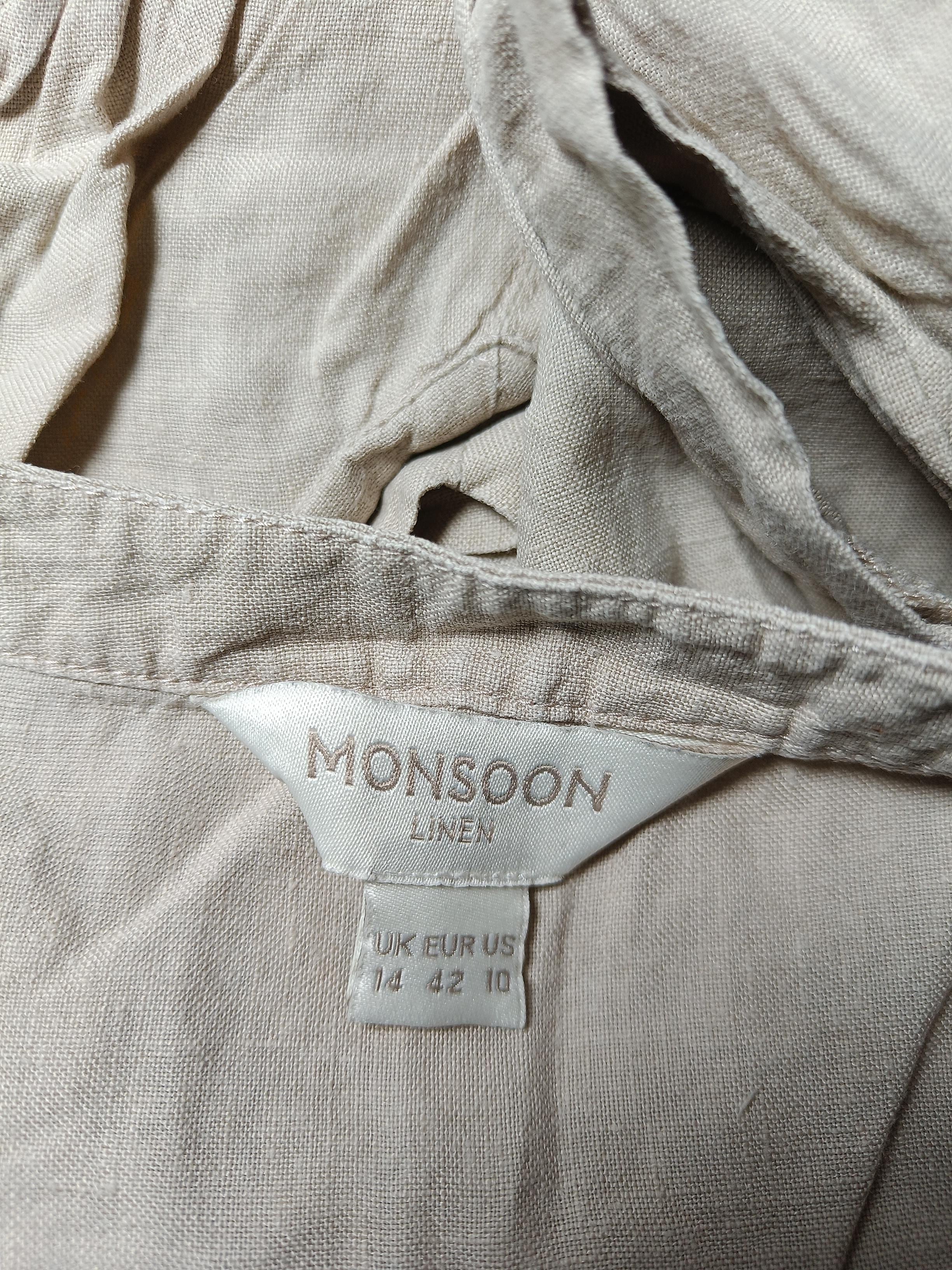Monsoon Shirt Mini Dress UK14 in Tan - Image 5