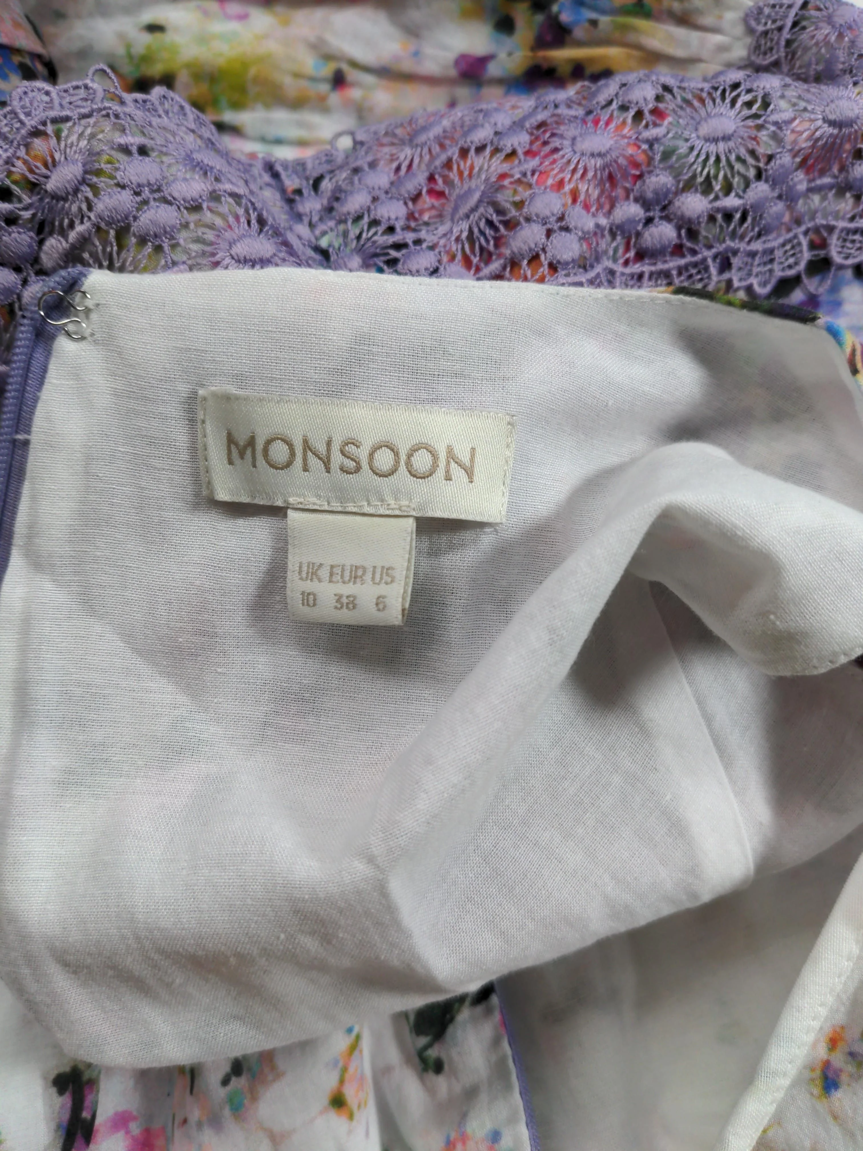 Monsoon Skater Midi Dress UK10 in Multi - Image 5