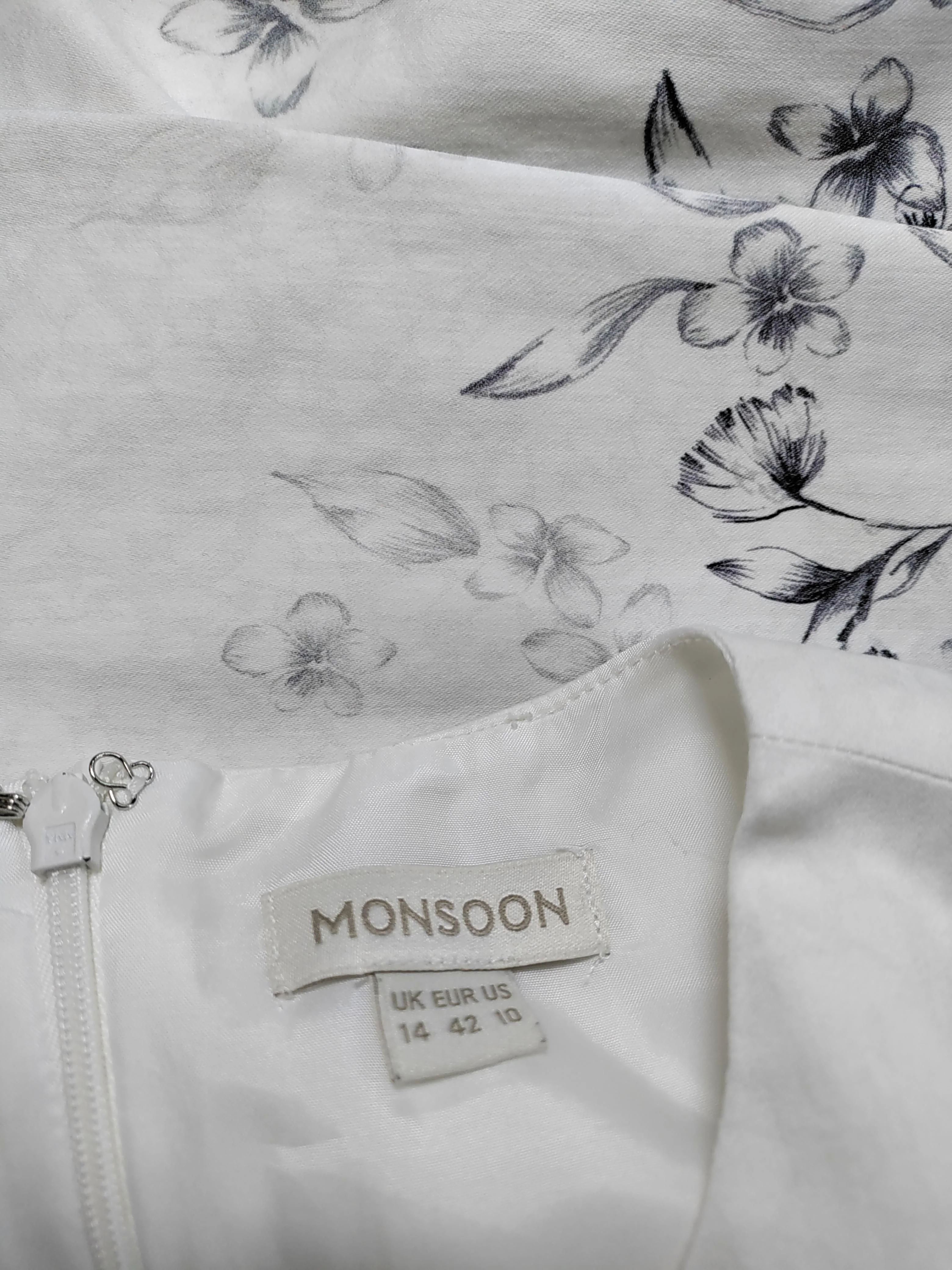 Monsoon Skater Midi Dress UK14 in White - Image 5