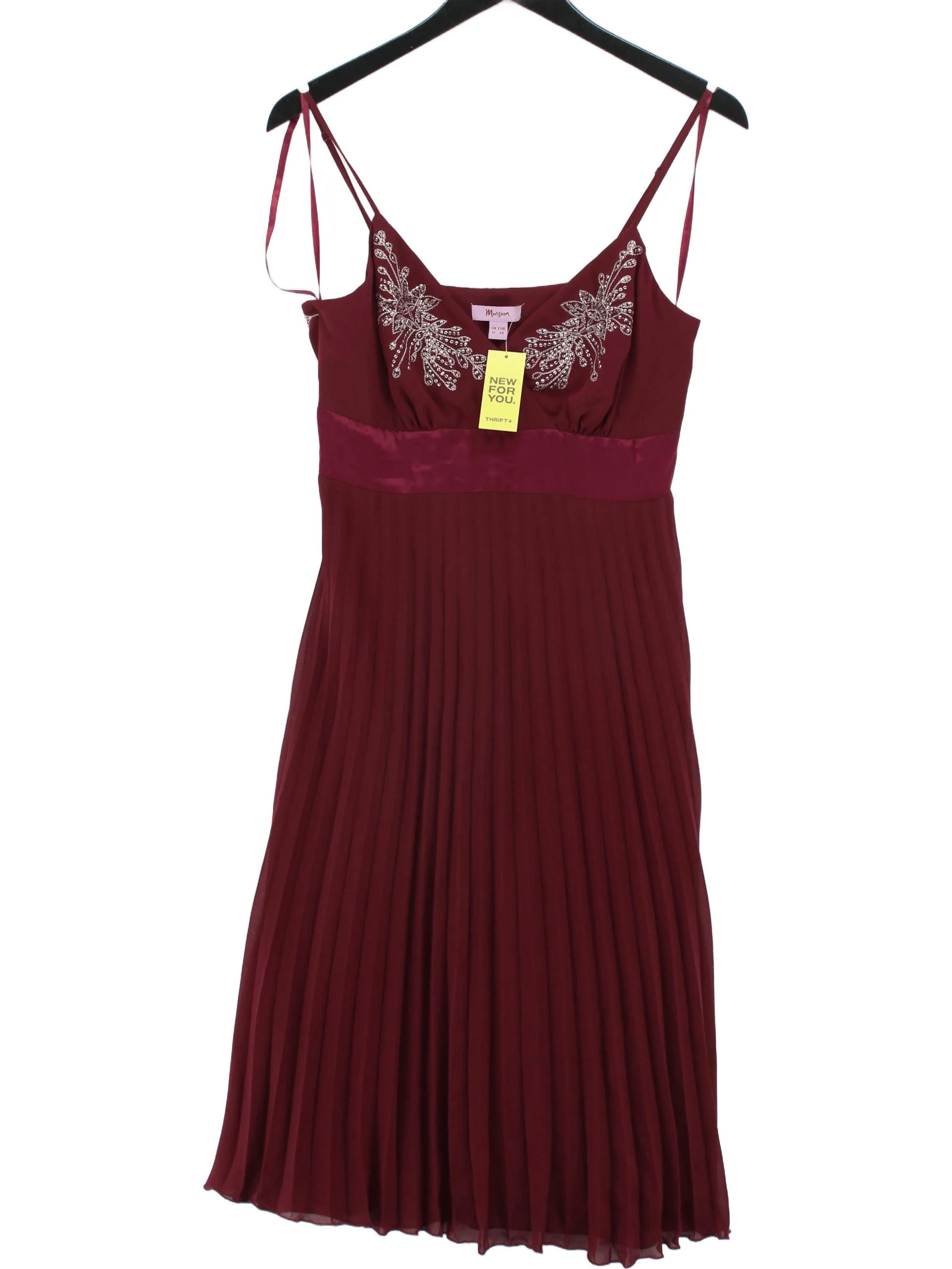 Monsoon Slip Midi Dress UK12 in Red