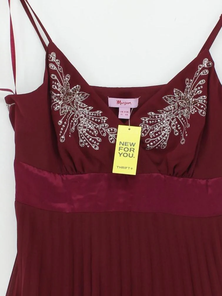 Monsoon Slip Midi Dress UK12 in Red - Image 3