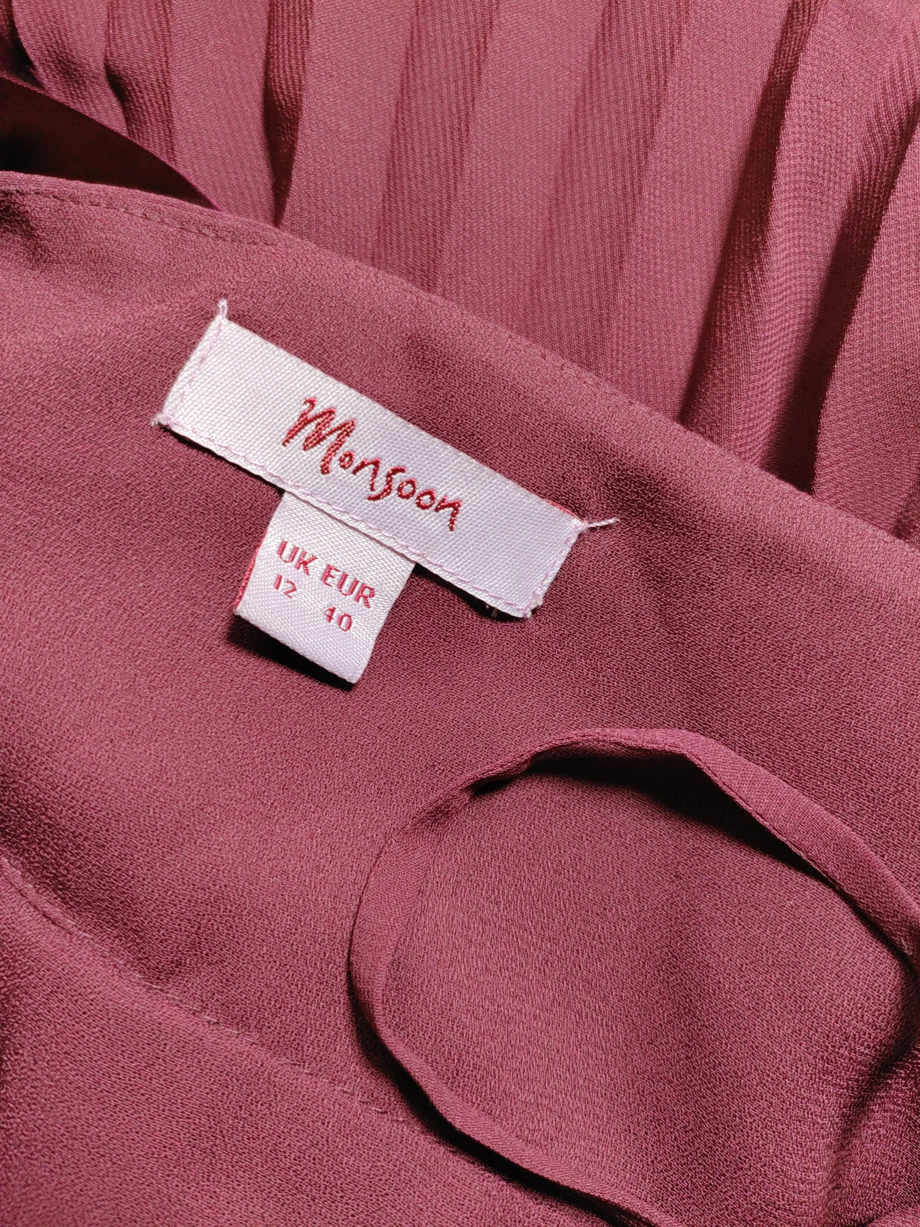 Monsoon Slip Midi Dress UK12 in Red - Image 5