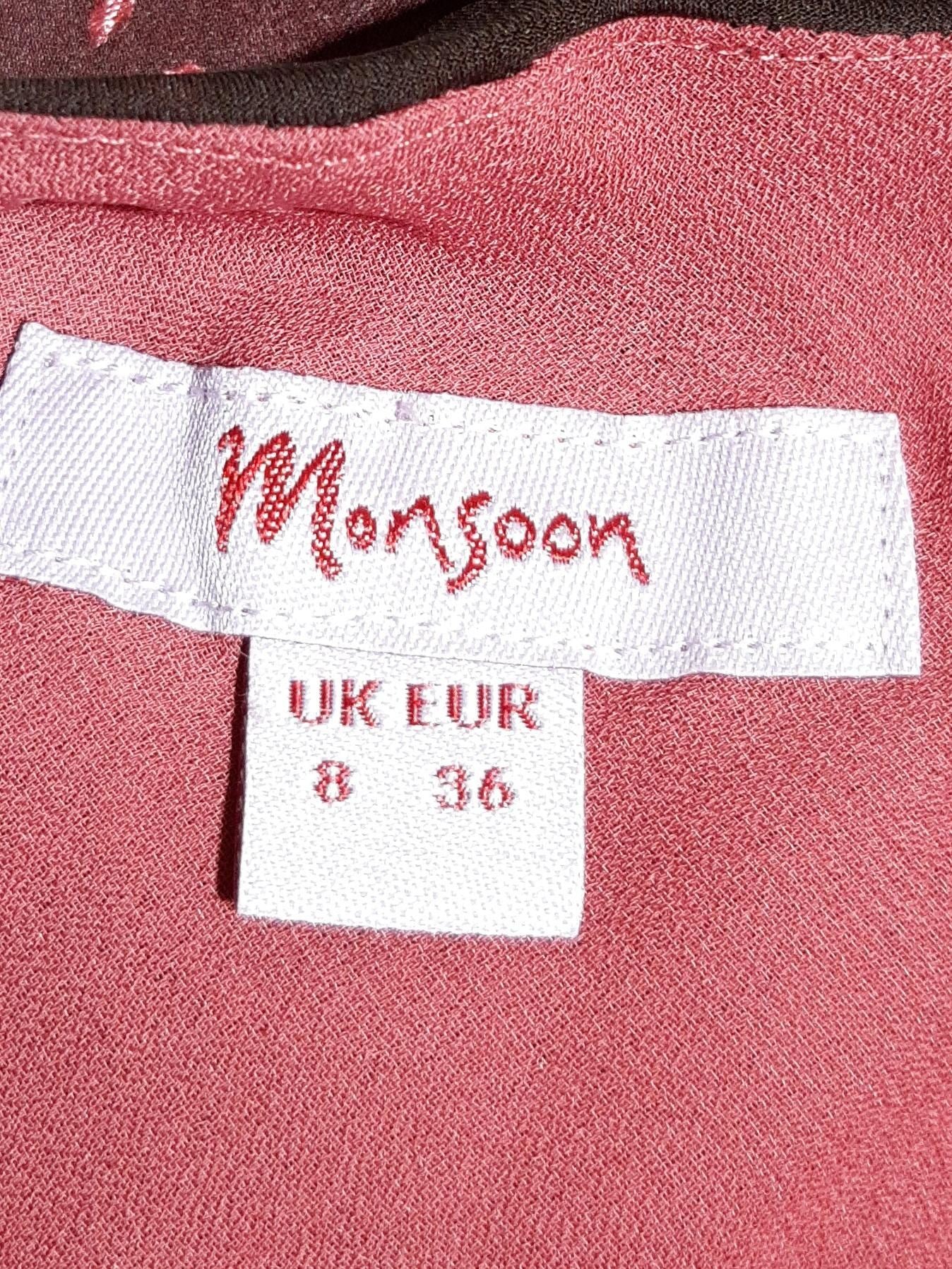Monsoon Slip Midi Dress UK8 in Red - Image 5