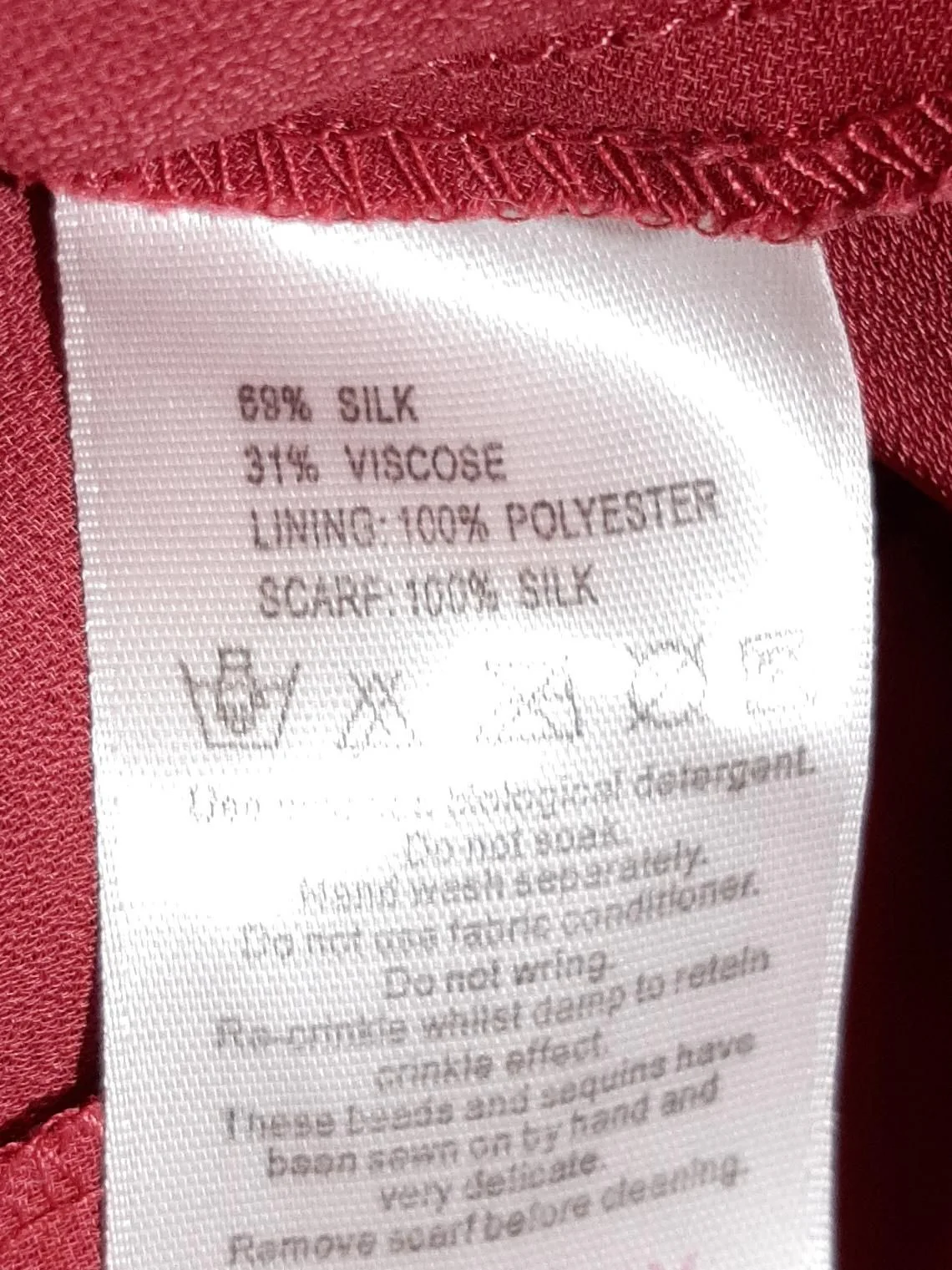 Monsoon Slip Midi Dress UK8 in Red - Image 6