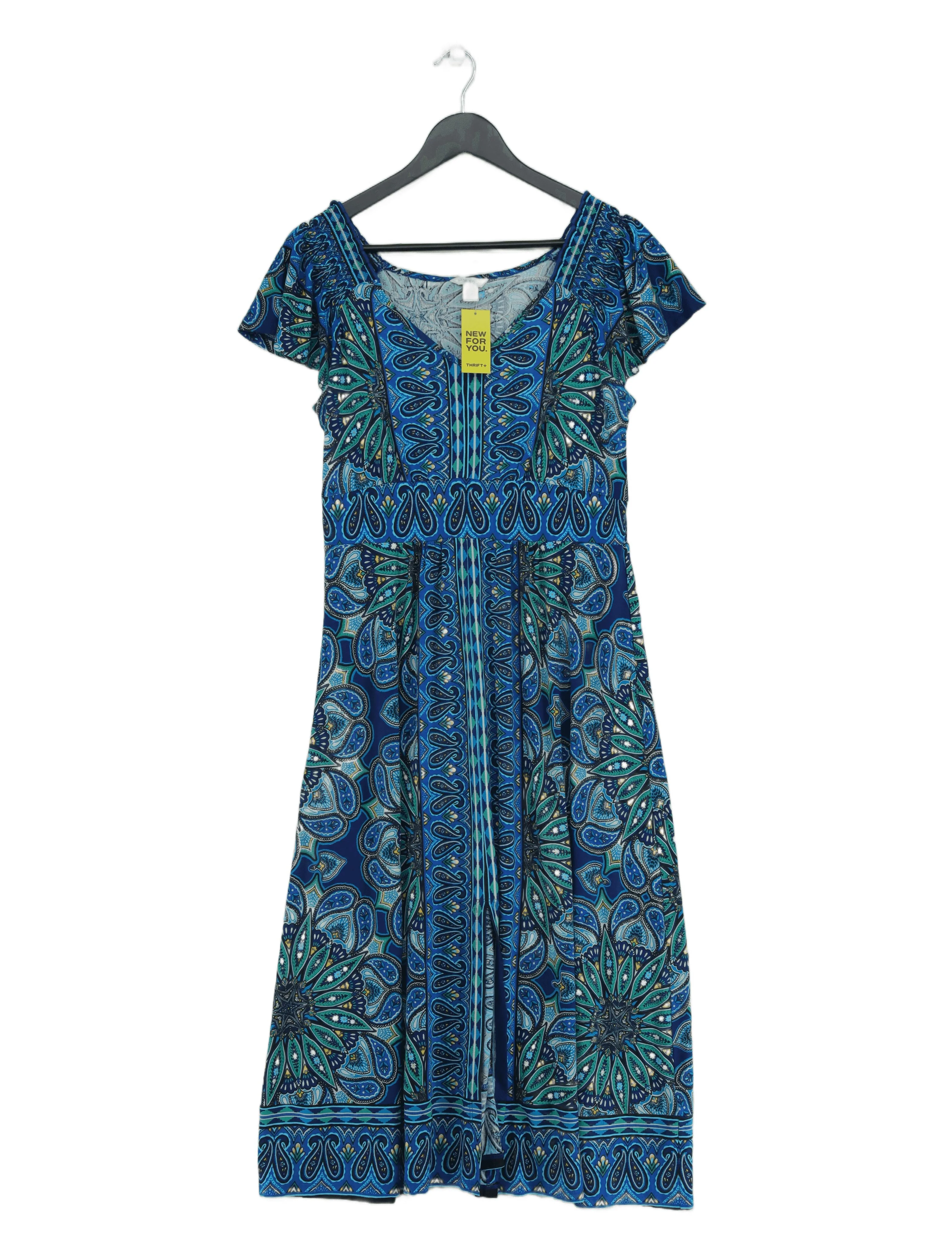 Monsoon T-Shirt Midi Dress UK14 in Blue