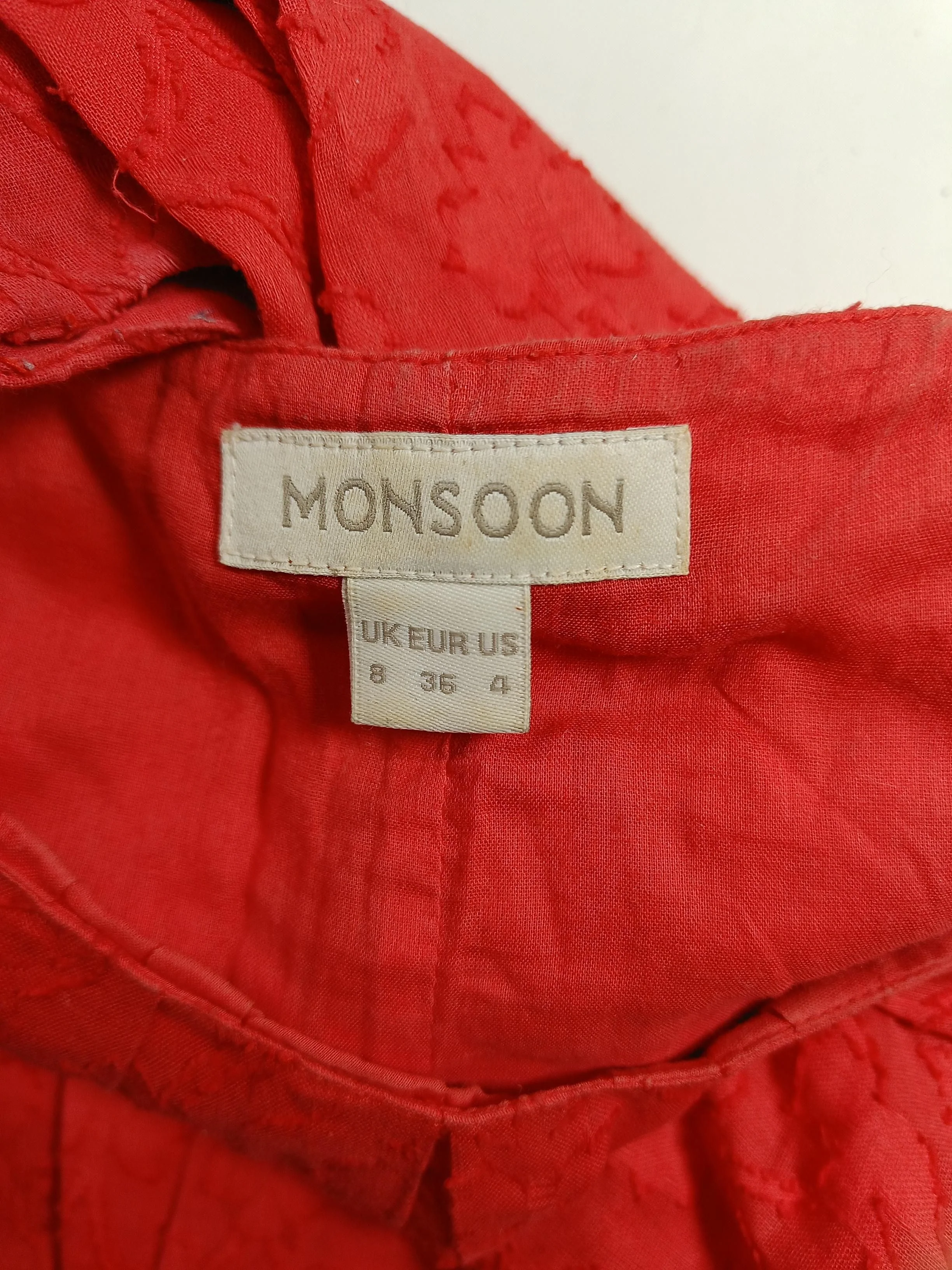 Monsoon T-Shirt Mini Dress UK8 in Red - Image 5